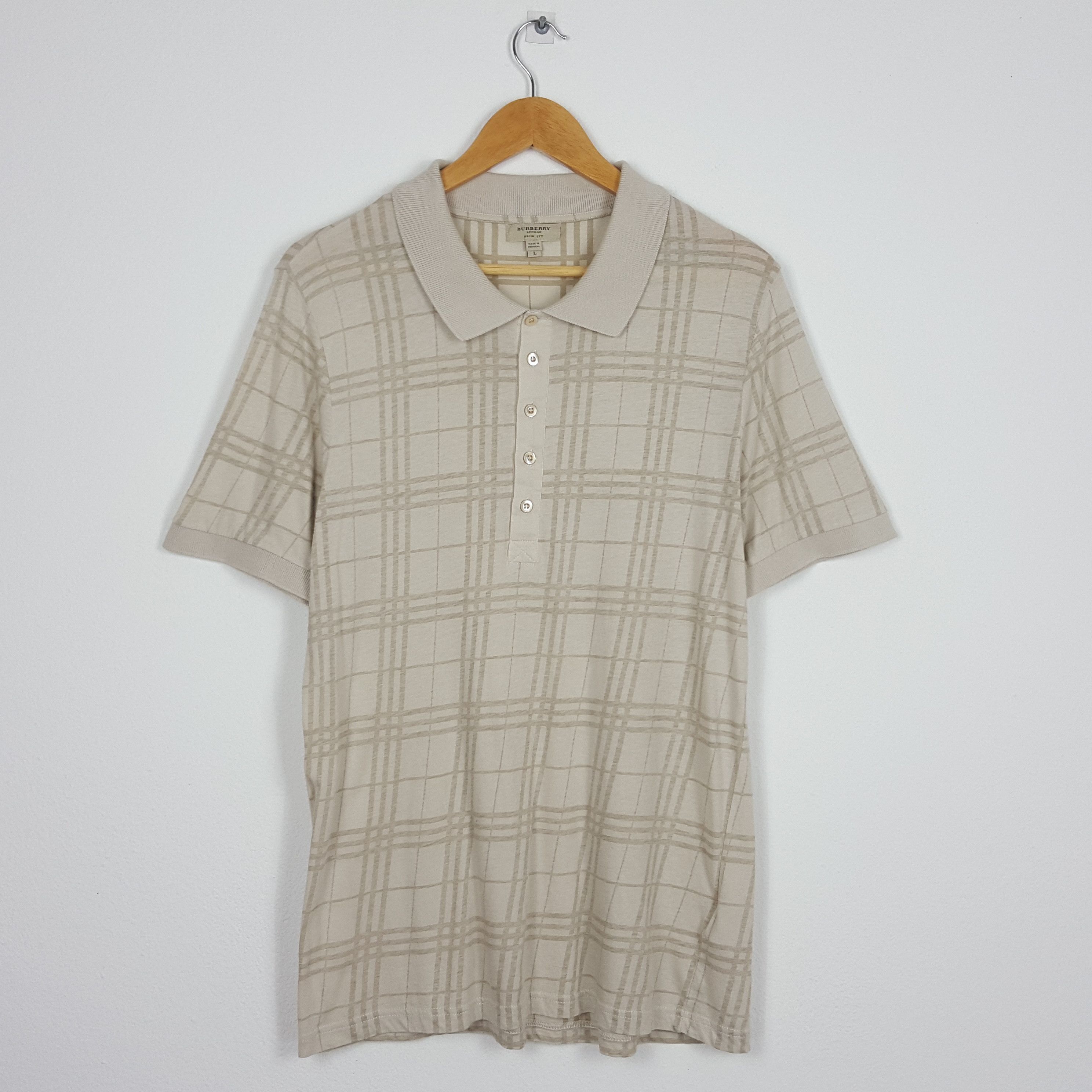 Vintage BURBERRY nova check polo shirt made Portugal