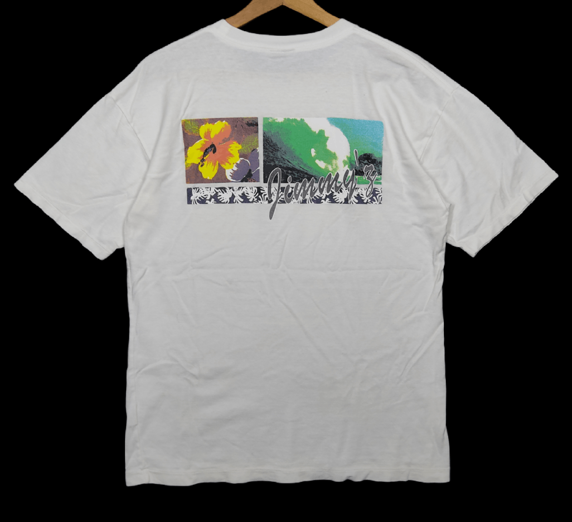 Vintage 90s Jimmy Z Surf Skateboard Hawaii Design Tee Short Sleeve 