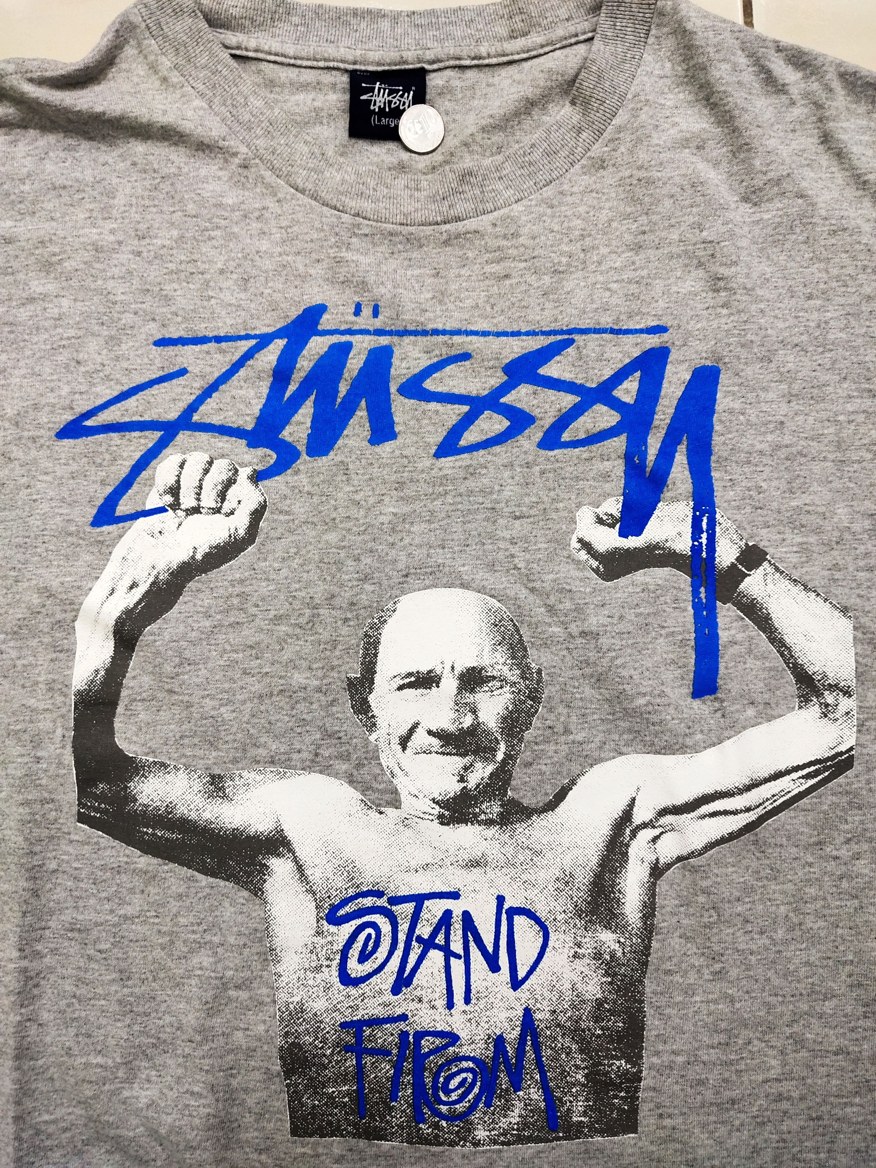 Vintage Rare!! Vintage 90's Stussy Old Man Stand Firm tshirt | Grailed