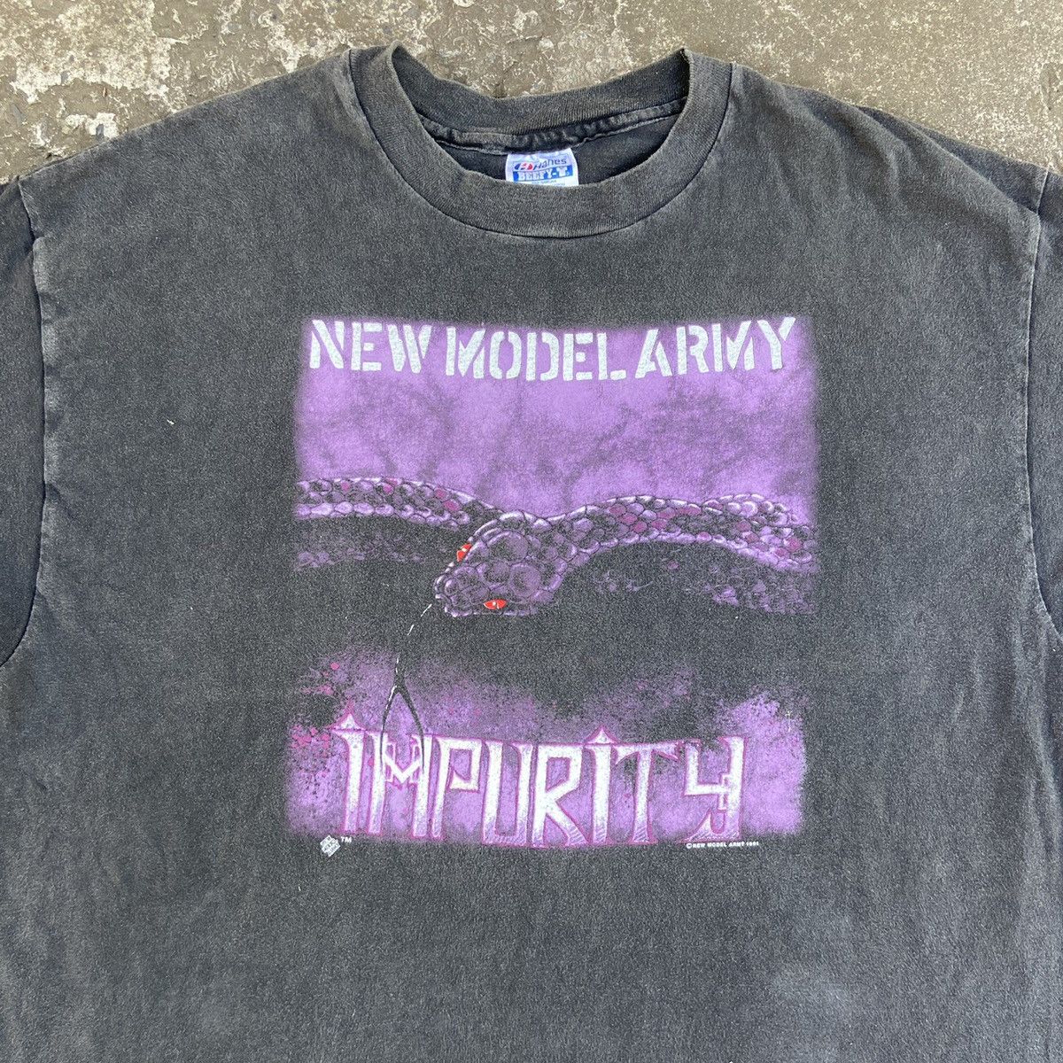 Band Tees 1991 NEW MODEL ARMY IMPURITY RARE ARCHIVE FADED TEE - № 319 Size US XL / EU 56 / 4 - 3 Thumbnail