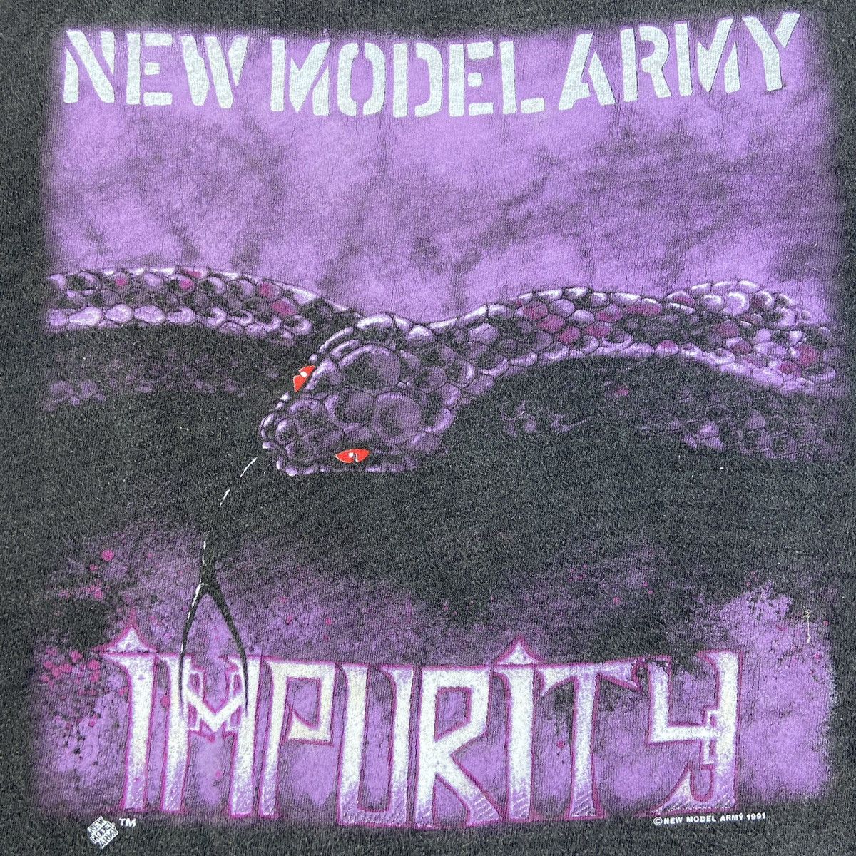 Band Tees 1991 NEW MODEL ARMY IMPURITY RARE ARCHIVE FADED TEE - № 319 Size US XL / EU 56 / 4 - 5 Thumbnail