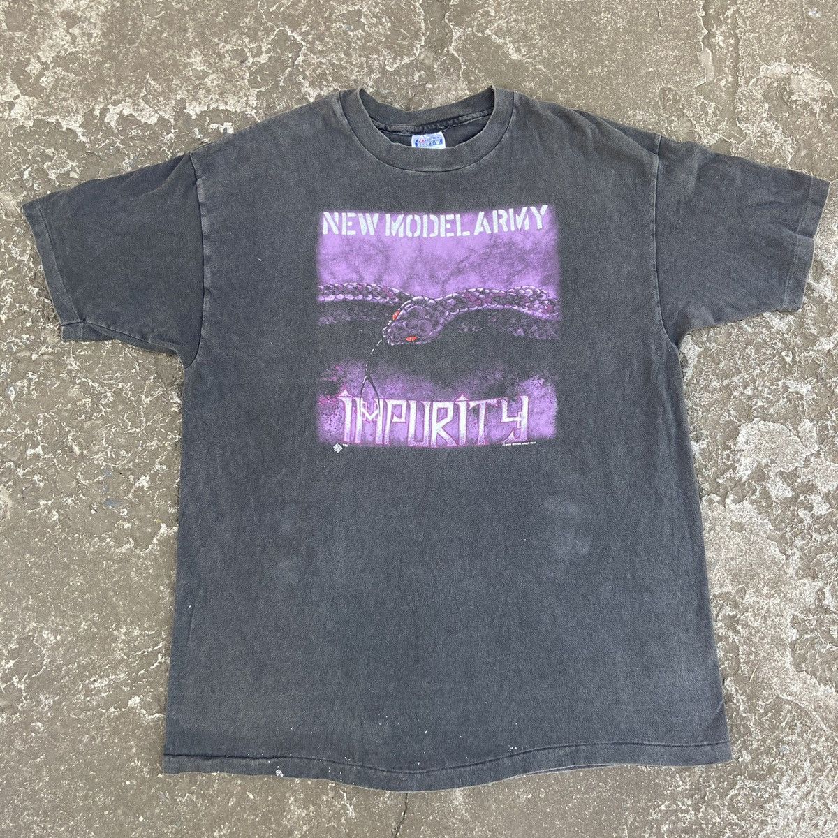Band Tees 1991 NEW MODEL ARMY IMPURITY RARE ARCHIVE FADED TEE - № 319 Size US XL / EU 56 / 4 - 1 Thumbnail