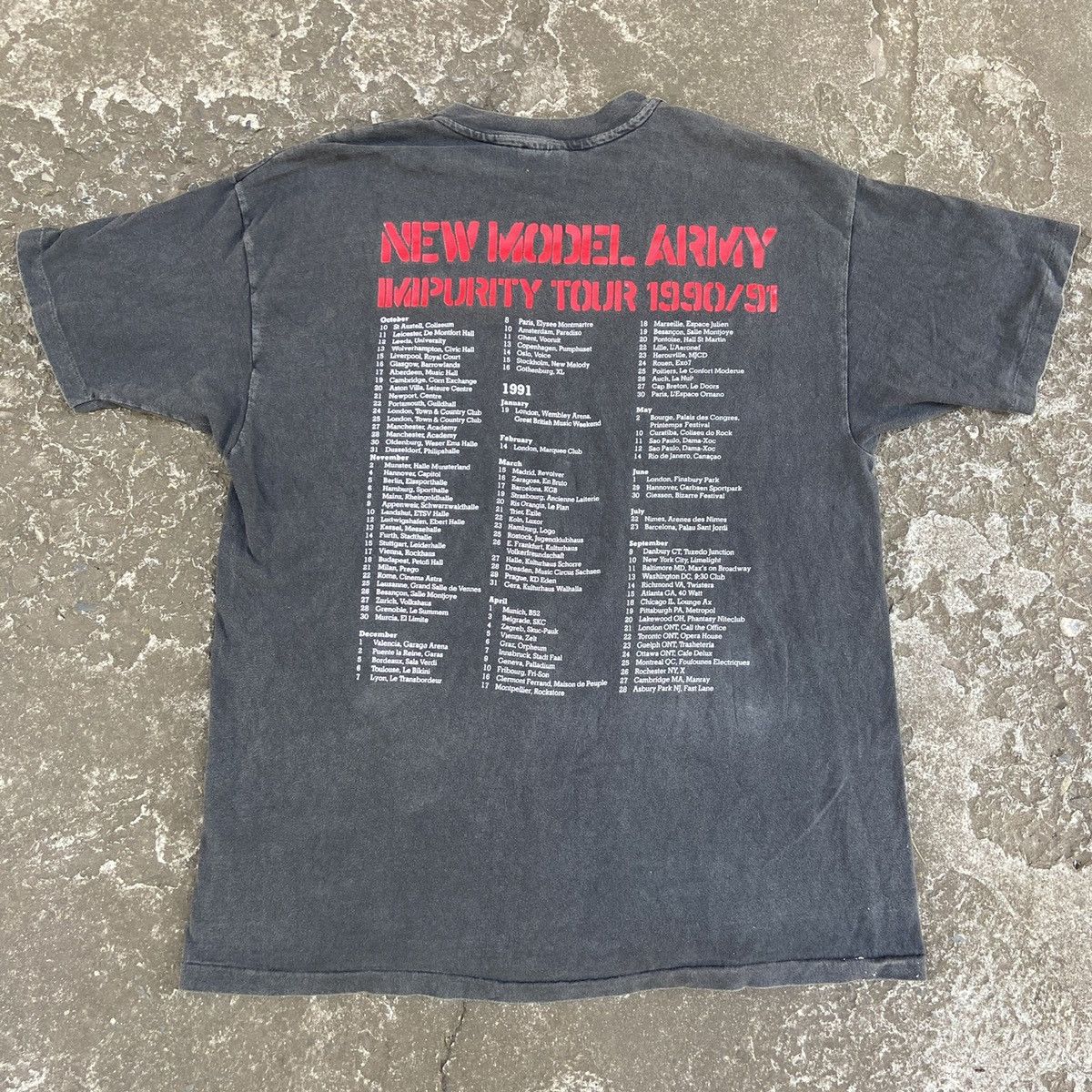 Band Tees 1991 NEW MODEL ARMY IMPURITY RARE ARCHIVE FADED TEE - № 319 Size US XL / EU 56 / 4 - 2 Thumbnail