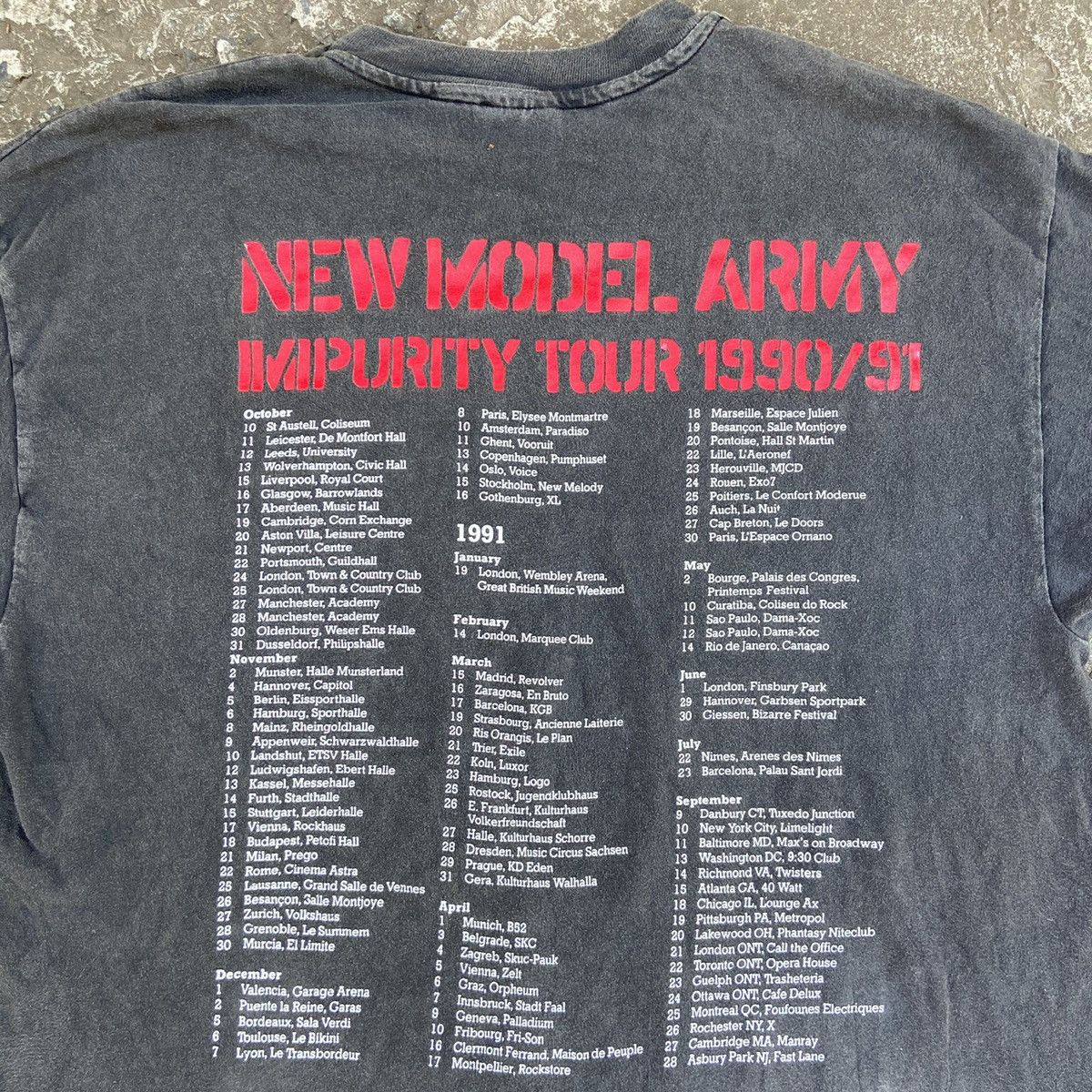 Band Tees 1991 NEW MODEL ARMY IMPURITY RARE ARCHIVE FADED TEE - № 319 Size US XL / EU 56 / 4 - 4 Thumbnail