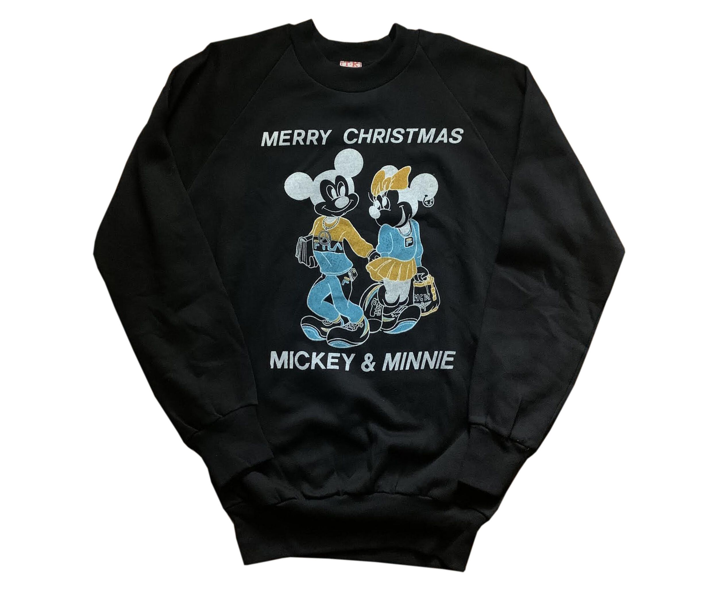 Vintage Bootleg Mickey Minnie Merry Christmas Sweatshirt - Main Image