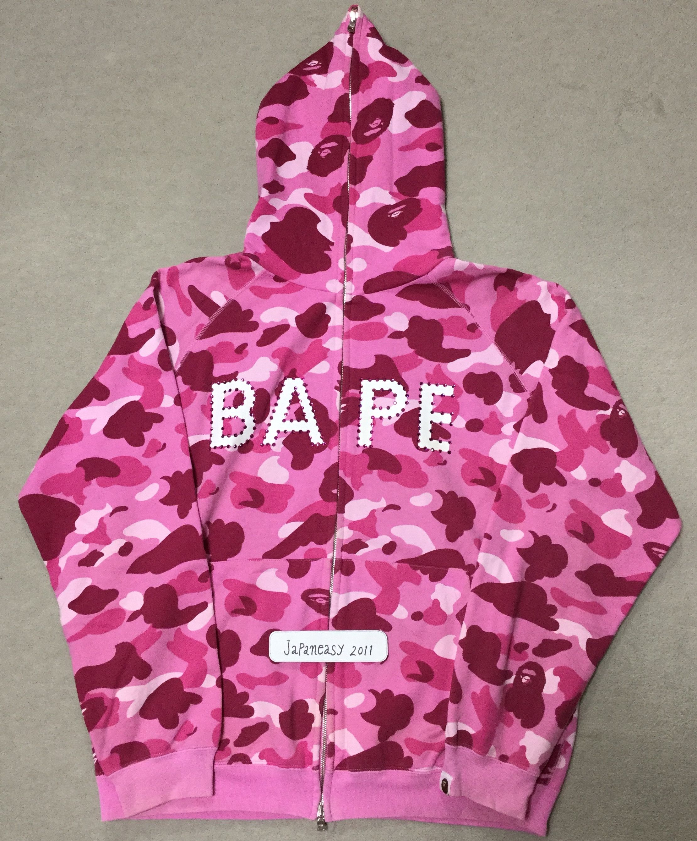 Bape BAPE SWAROVSKI 1ST CAMO PINK FULL ZIP HOODIE | Grailed