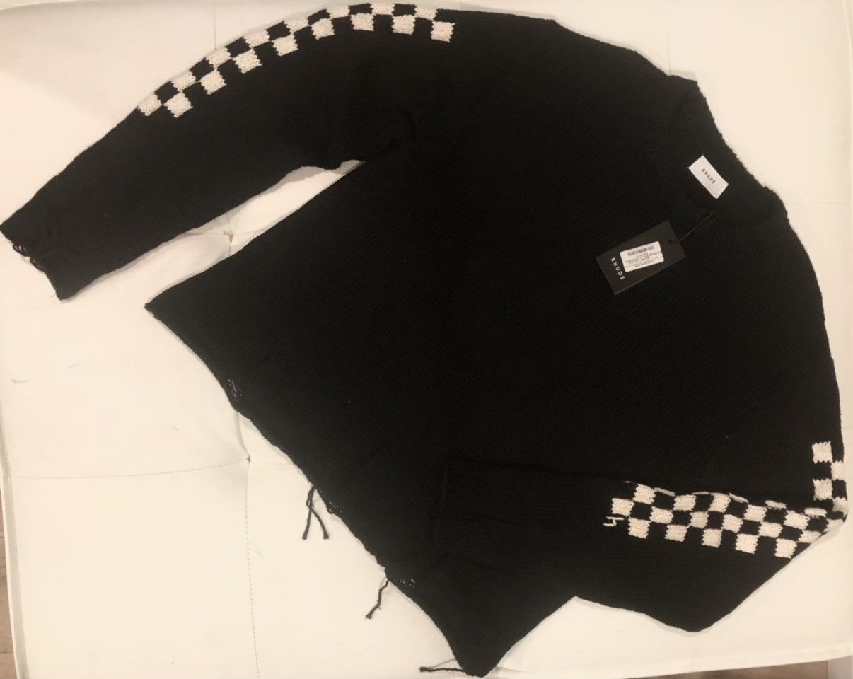 Rhude Rhude hand knit rhacer checkerboard sweater XL Size US XL / EU 56 / 4 - 2 Thumbnail