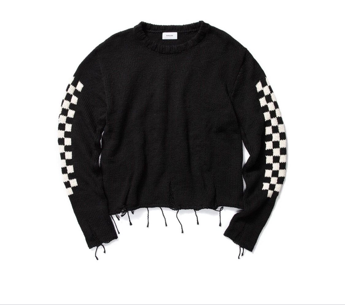 Rhude Rhude hand knit rhacer checkerboard sweater XL Size US XL / EU 56 / 4 - 1 Thumbnail