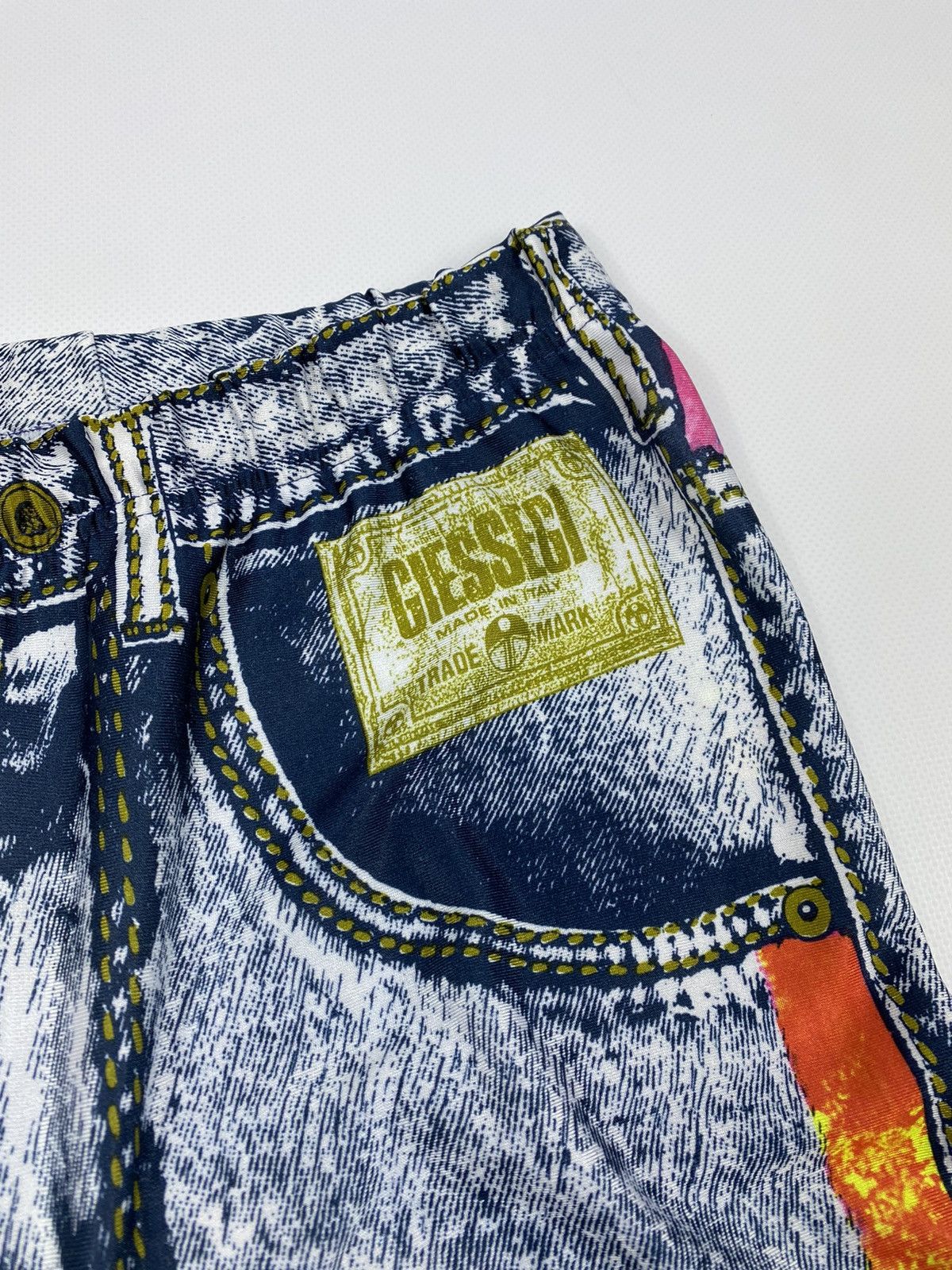 Vintage 90s Made In Italy Giessegi Velo Cycling Shorts Jeans Print Size US 32 / EU 48 - 4 Thumbnail