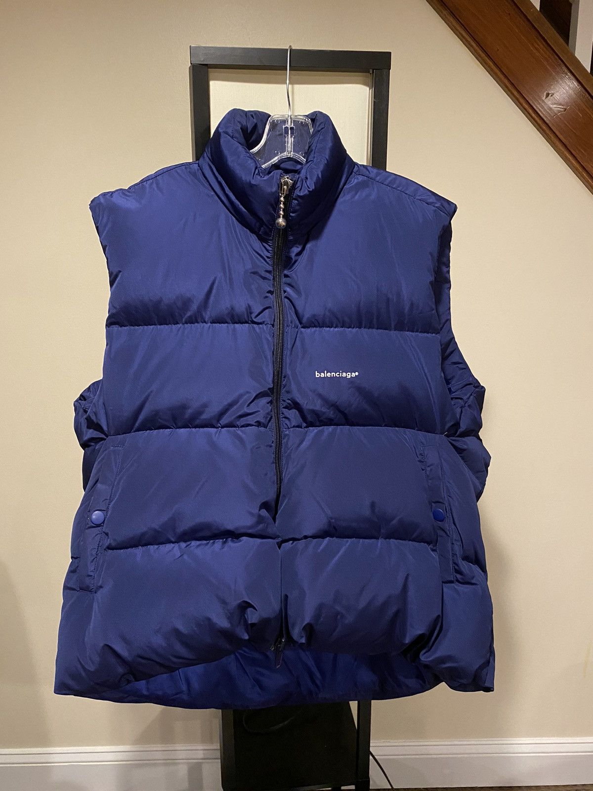 Balenciaga Balenciaga C Shaped Quilted Navy Blue Puffer Vest
