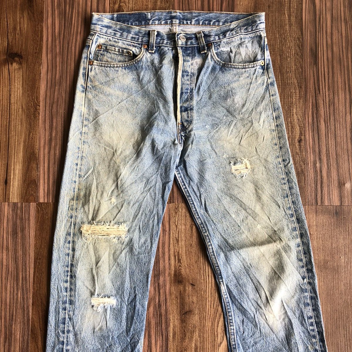 Levi's × Vintage Vintage 90’s Levis Single R Distressed Denim Jeans Size US 32 / EU 48 - 2 Thumbnail
