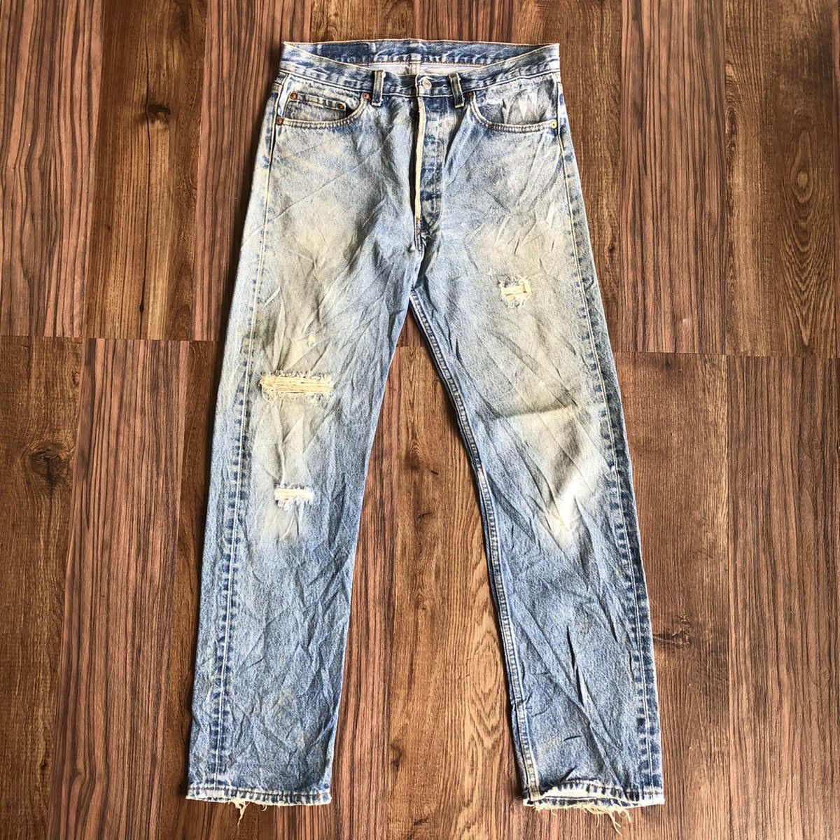 Levi's × Vintage Vintage 90’s Levis Single R Distressed Denim Jeans Size US 32 / EU 48 - 12 Thumbnail