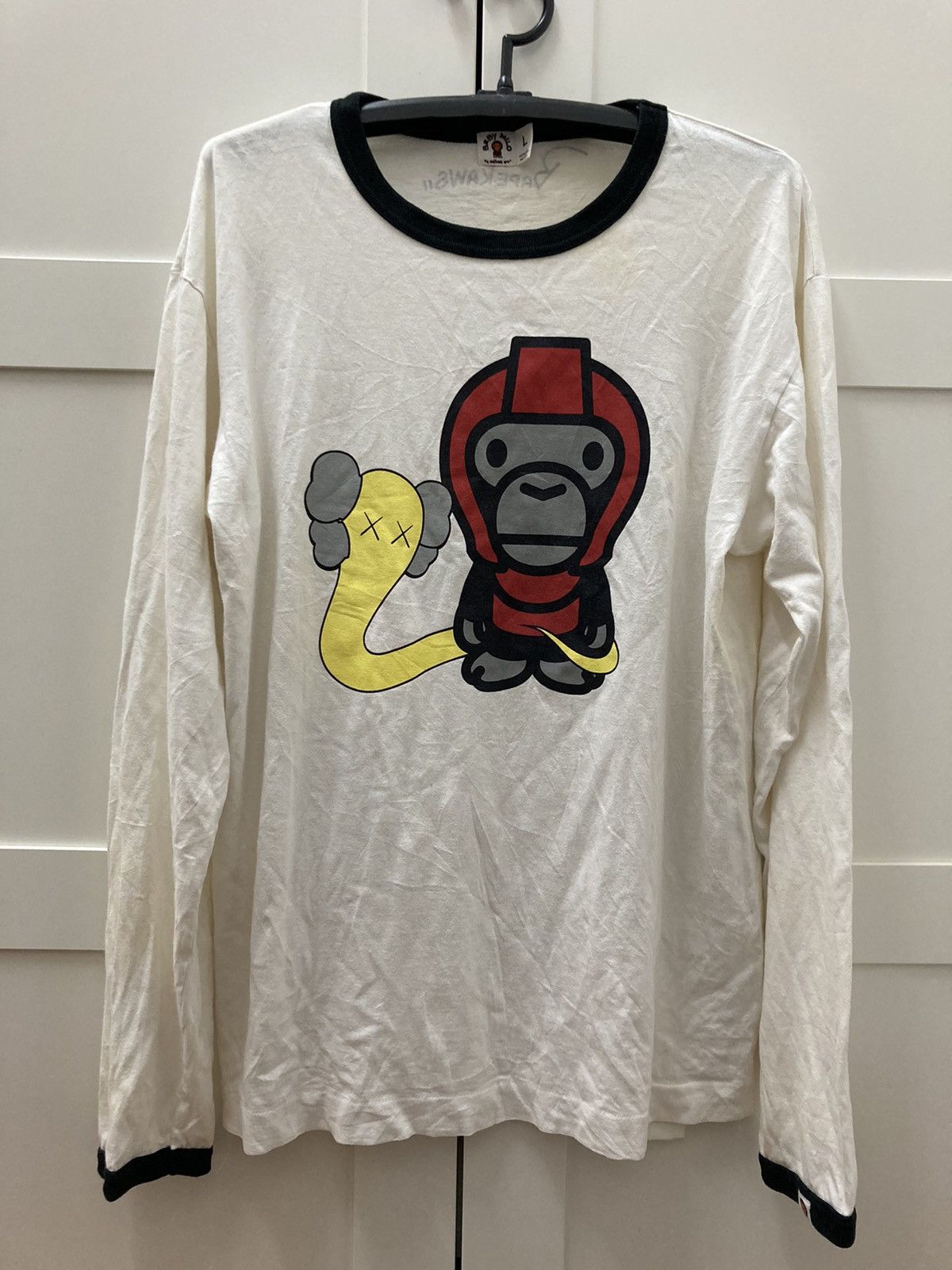 Bape Kaws Vintage Vintage BAPE baby Milo x Kaws long sleeve shirt Grailed