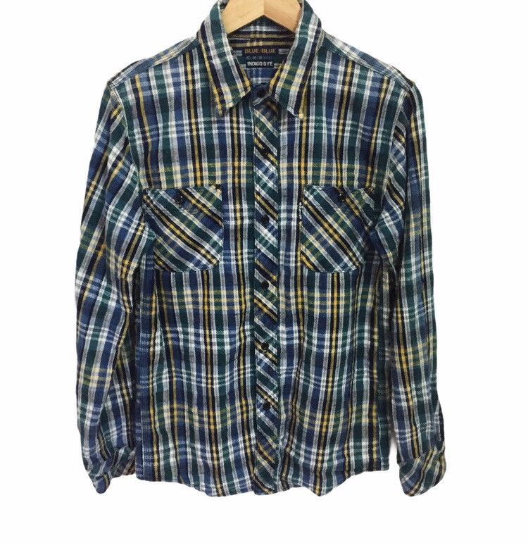 Blue Blue Japan BLUE BLUE JAPAN INDIGO DYE CHECKERED JAPANESE BRAND SHIRT Size US M / EU 48-50 / 2 - 2 Thumbnail