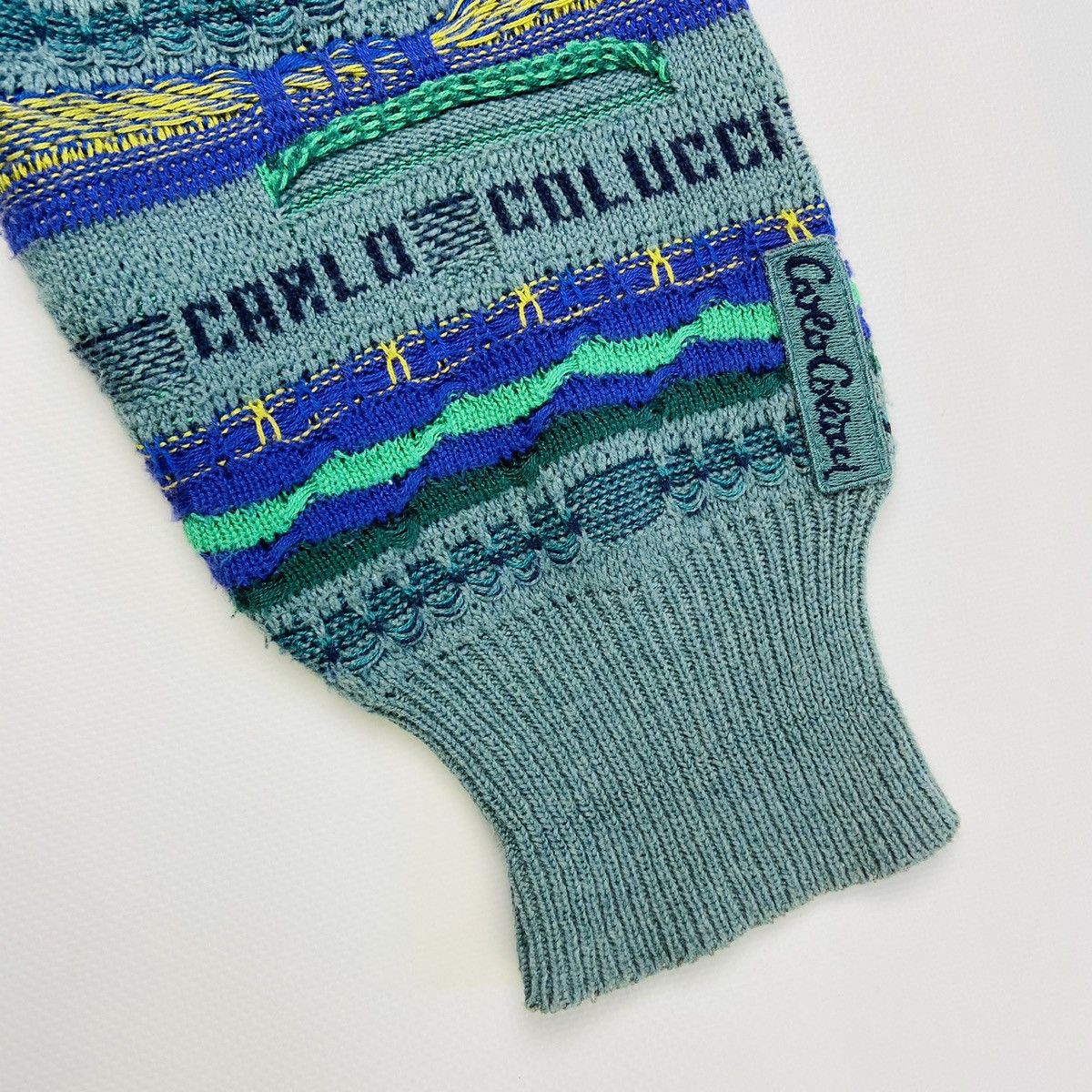 Carlo Colucci × Vintage RECURSION SWEATER ON SWEATER KNITTED COOGI STYLE 1990s Size US L / EU 52-54 / 3 - 10 Thumbnail