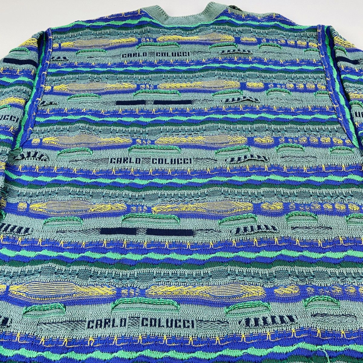 Carlo Colucci × Vintage RECURSION SWEATER ON SWEATER KNITTED COOGI STYLE 1990s Size US L / EU 52-54 / 3 - 3 Thumbnail