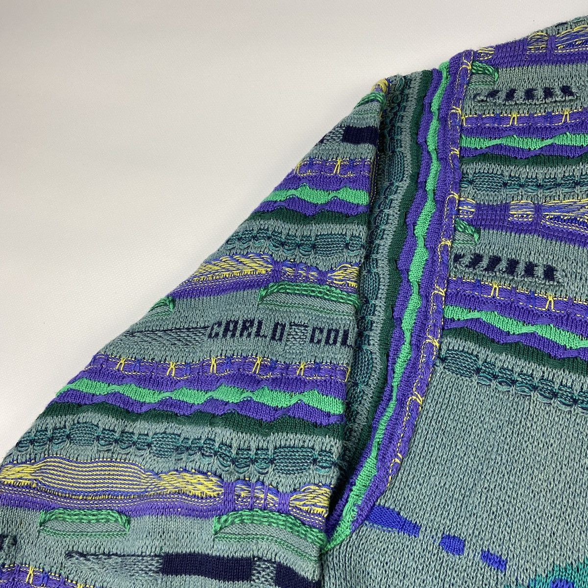 Carlo Colucci × Vintage RECURSION SWEATER ON SWEATER KNITTED COOGI STYLE 1990s Size US L / EU 52-54 / 3 - 8 Thumbnail