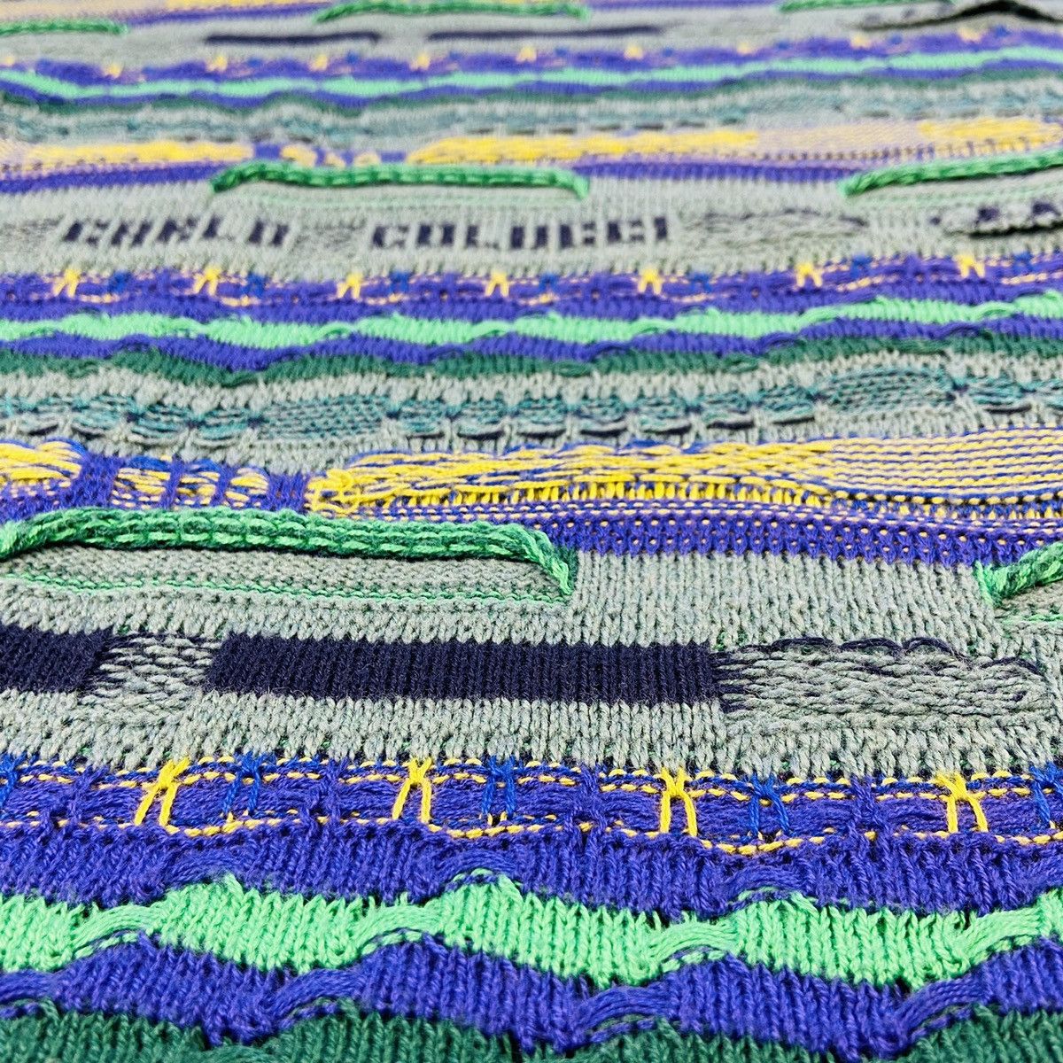 Carlo Colucci × Vintage RECURSION SWEATER ON SWEATER KNITTED COOGI STYLE 1990s Size US L / EU 52-54 / 3 - 9 Thumbnail
