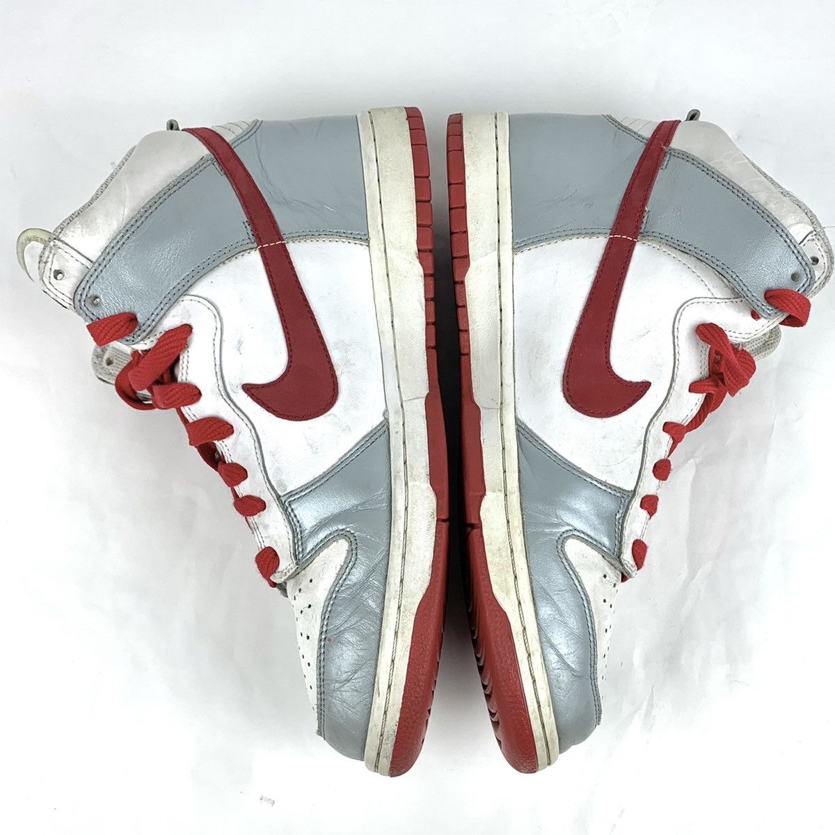 Nike Dunk High Metallic Silver | Varsity Red White Size US 11 / EU 44 - 2 Thumbnail