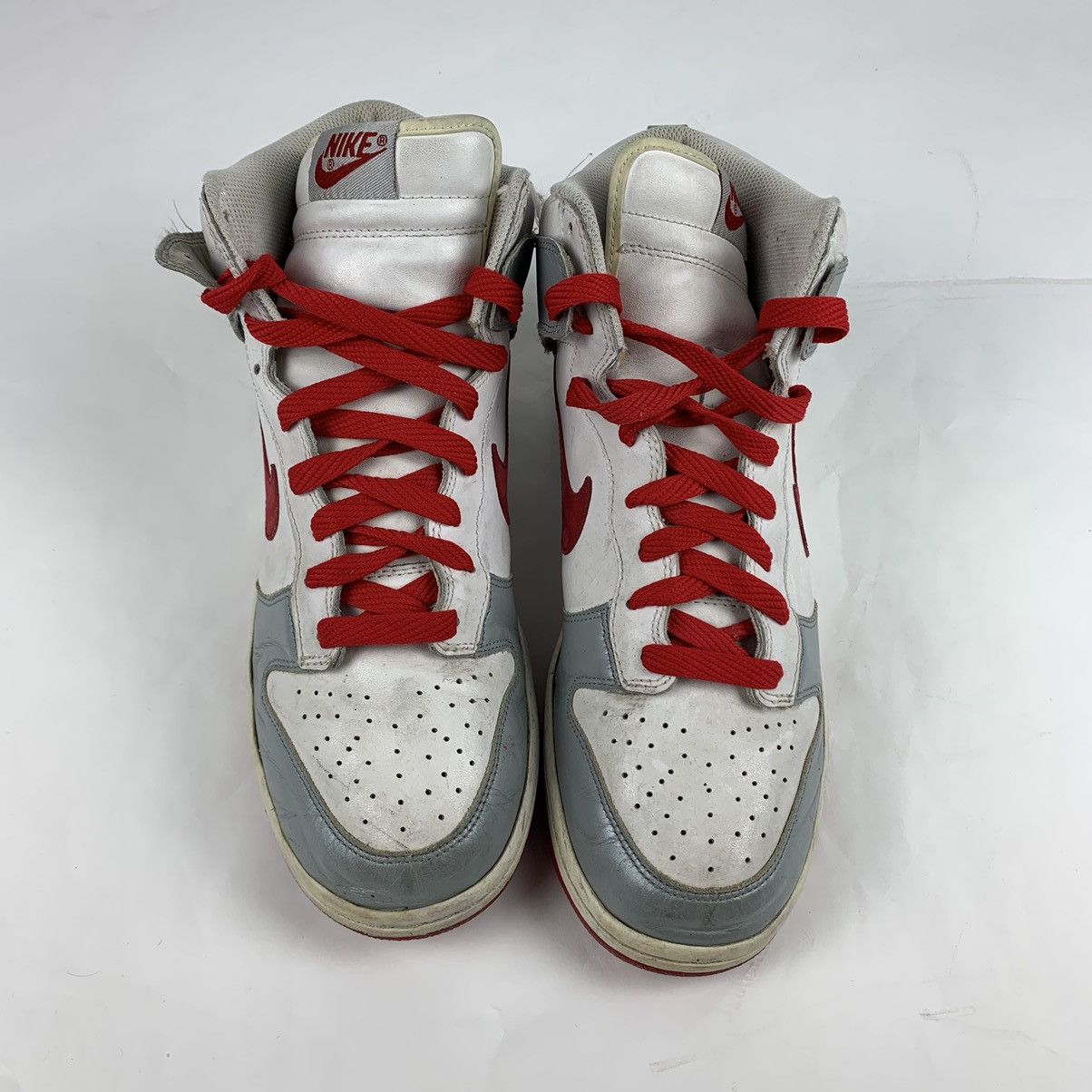 Nike Dunk High Metallic Silver | Varsity Red White Size US 11 / EU 44 - 4 Thumbnail