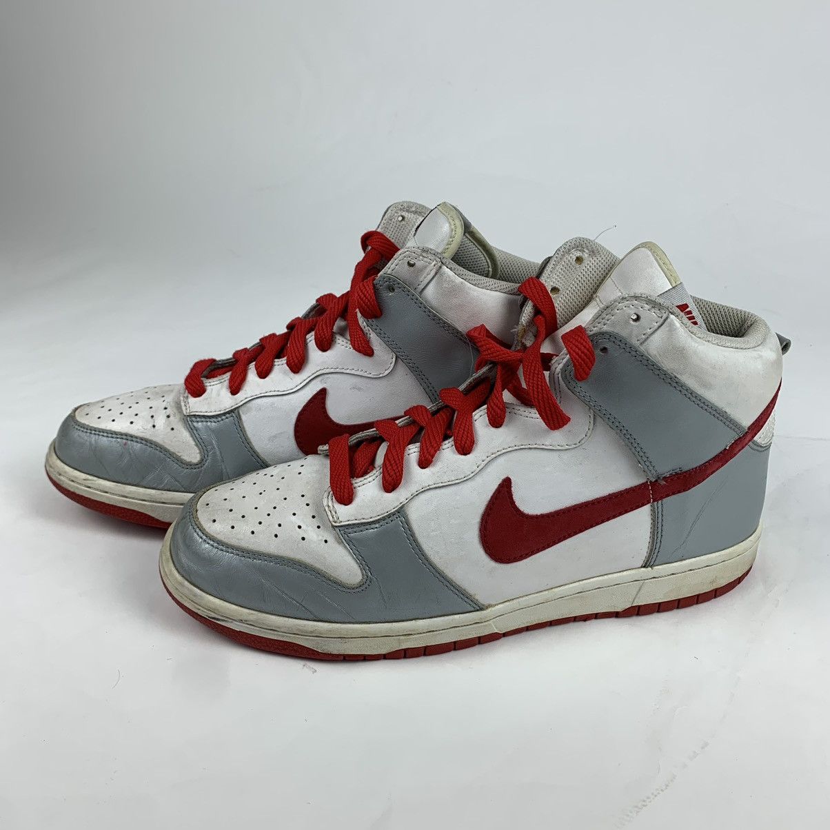 Nike Dunk High Metallic Silver | Varsity Red White Size US 11 / EU 44 - 3 Thumbnail