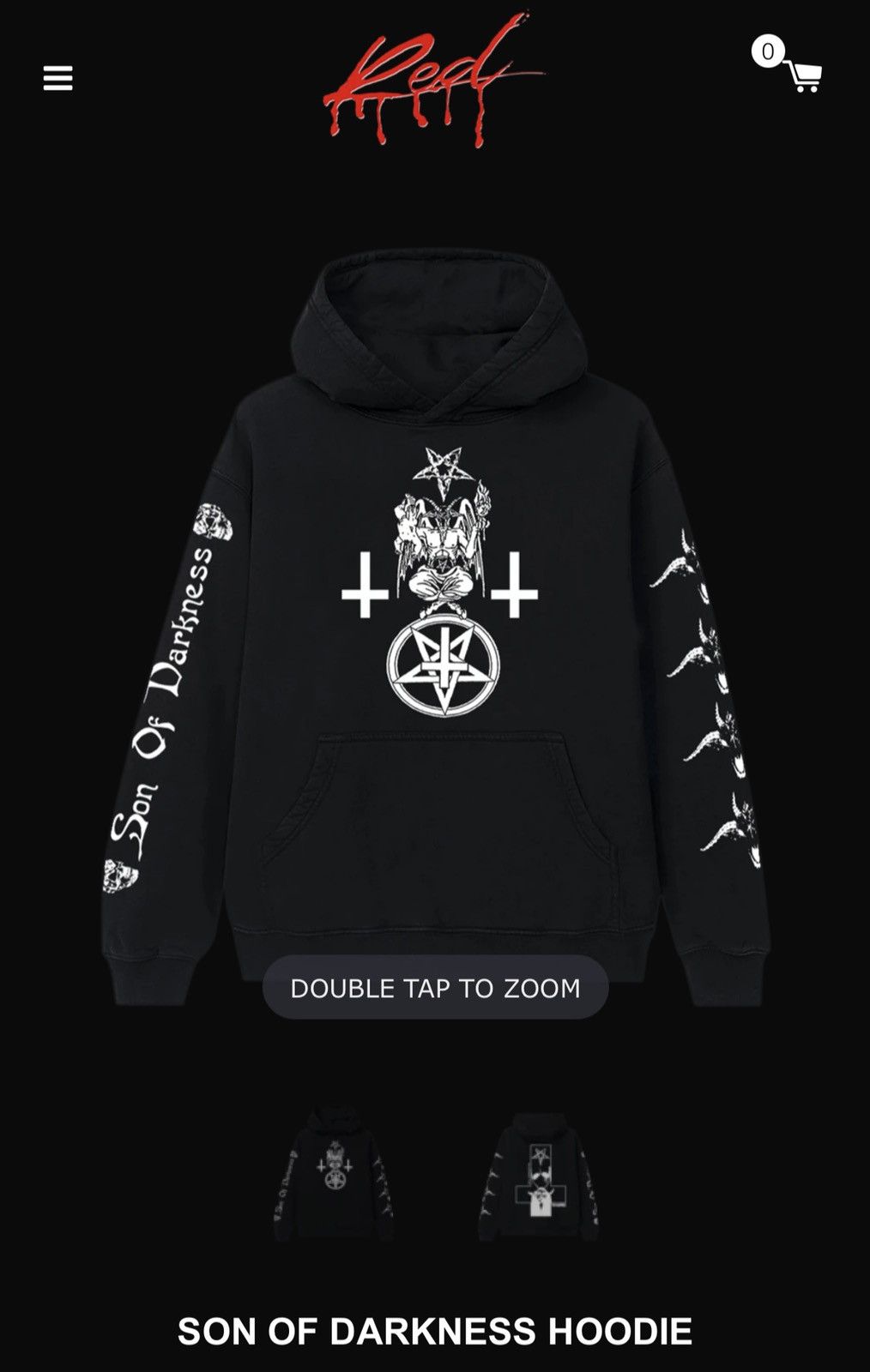 image of Playboi Carti Wlr Son Of Darkness Hoodie in Black, Men's (Size Medium)