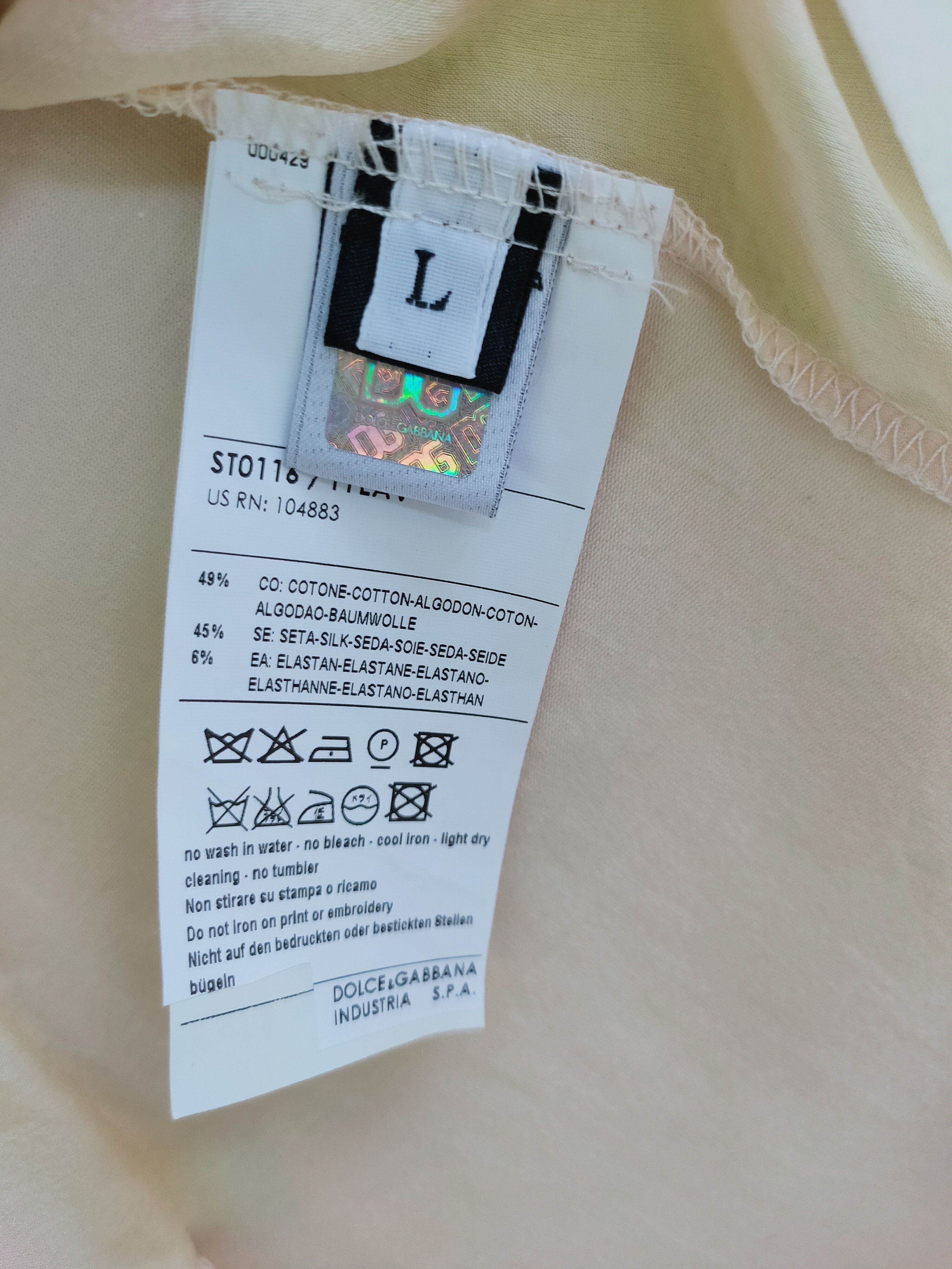 Dolce & Gabbana DOLCE & GABBANA silk spell out logo tee Size L / US 10 / IT 46 - 7 Thumbnail