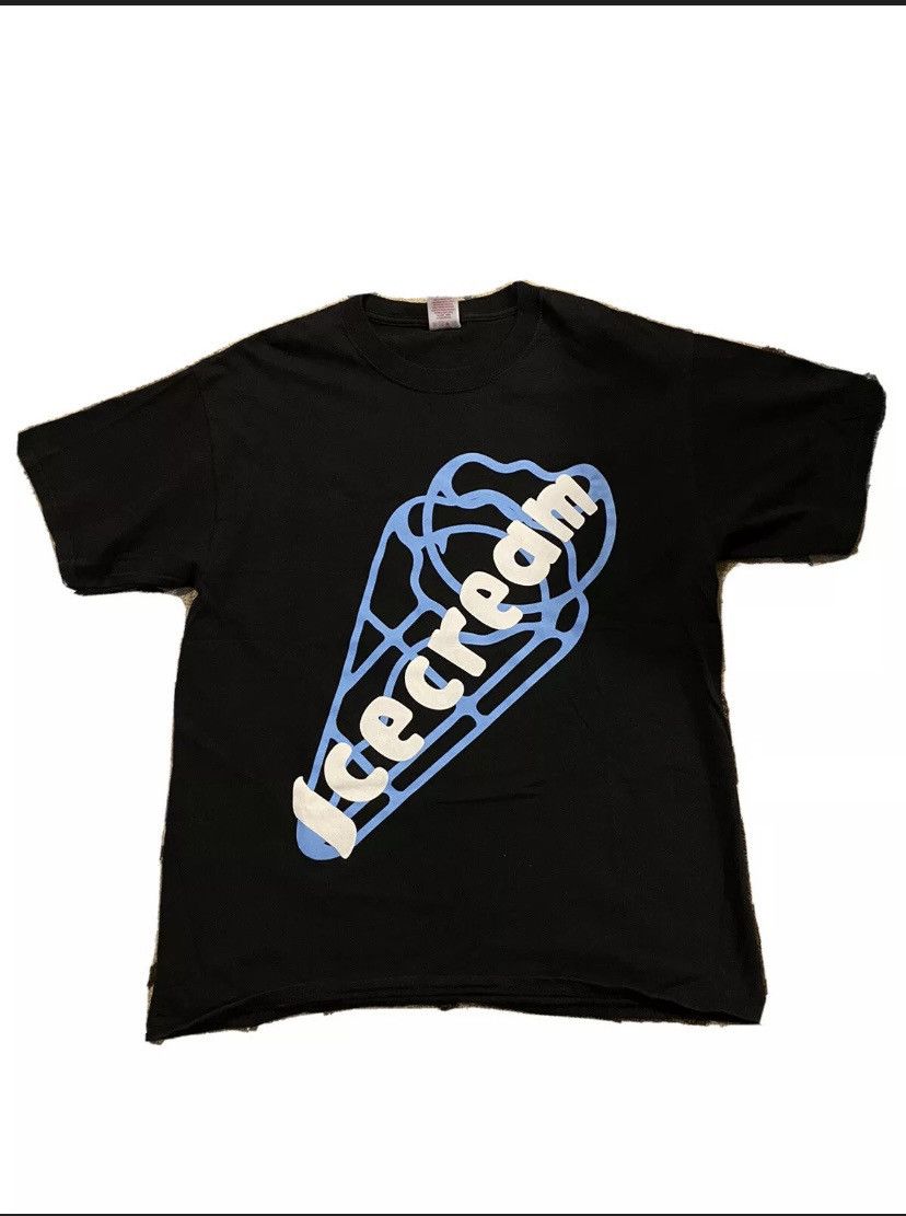 BBC ICE CREAM TEE ICE CREAM LOGO LARGE BLACK WHITE BLUE