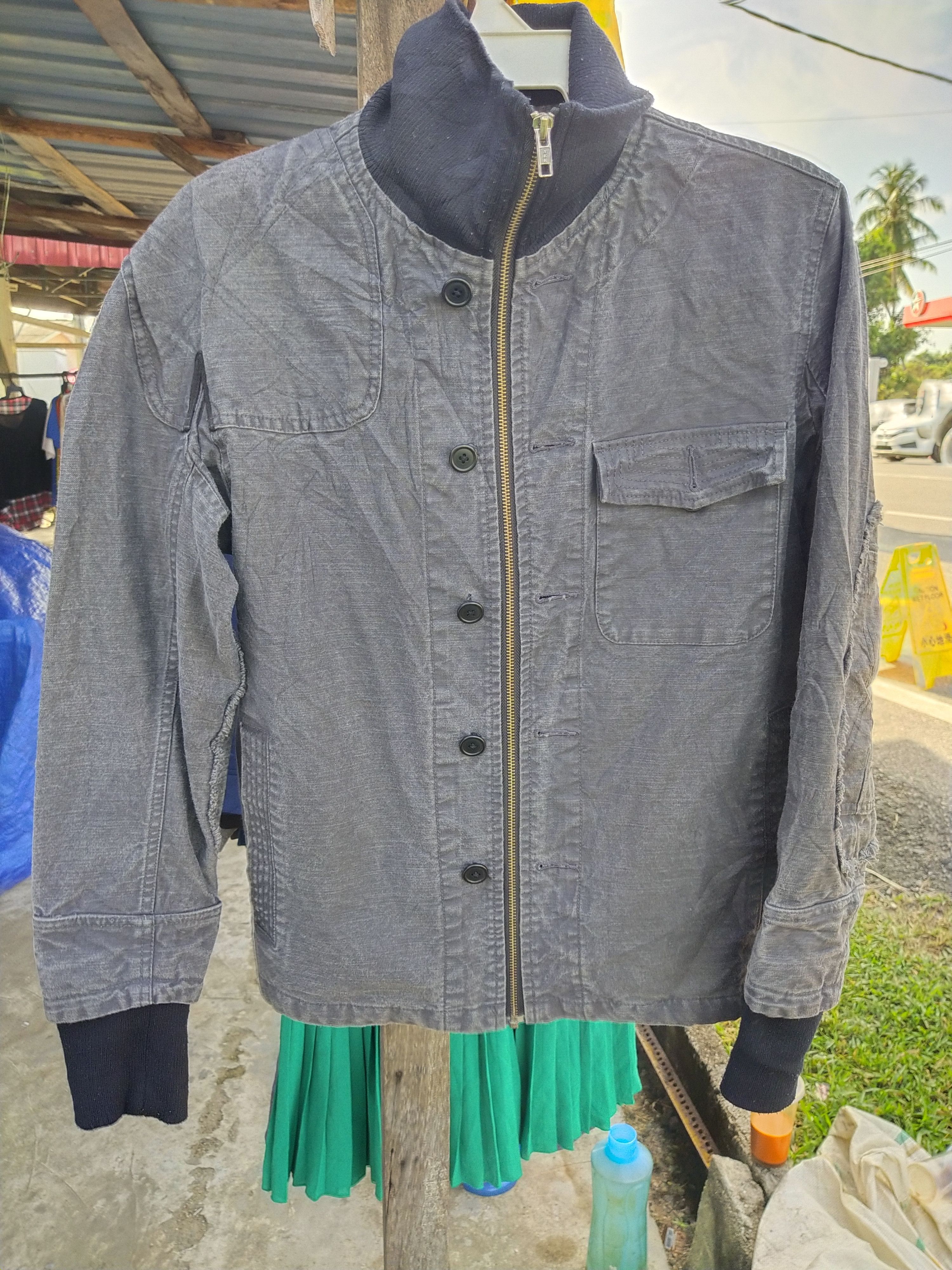 FLASH REPORT DENIM CHORE JACKET double elbows