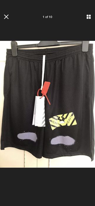 Off-White Off White Diag Spray Mesh Shorts. Size L | Grailed