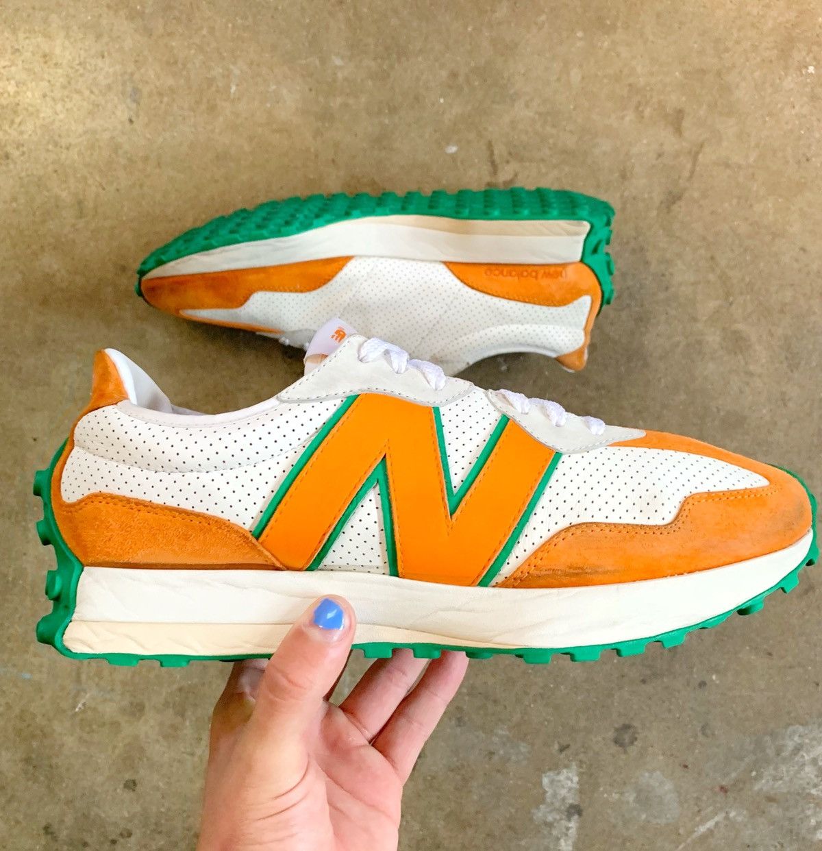 image of Casablanca x New Balance 327 Shoes in Orange, Men's (Size 11)