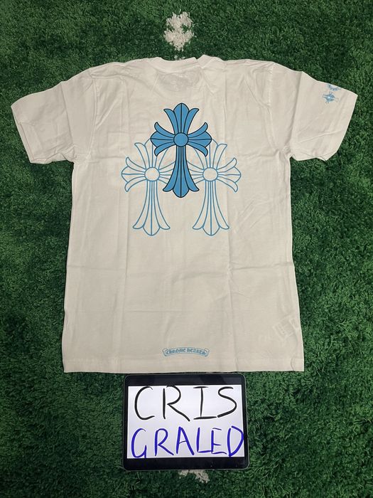 Chrome Hearts Chrome Hearts Blue Triple Crosses Tee | Grailed