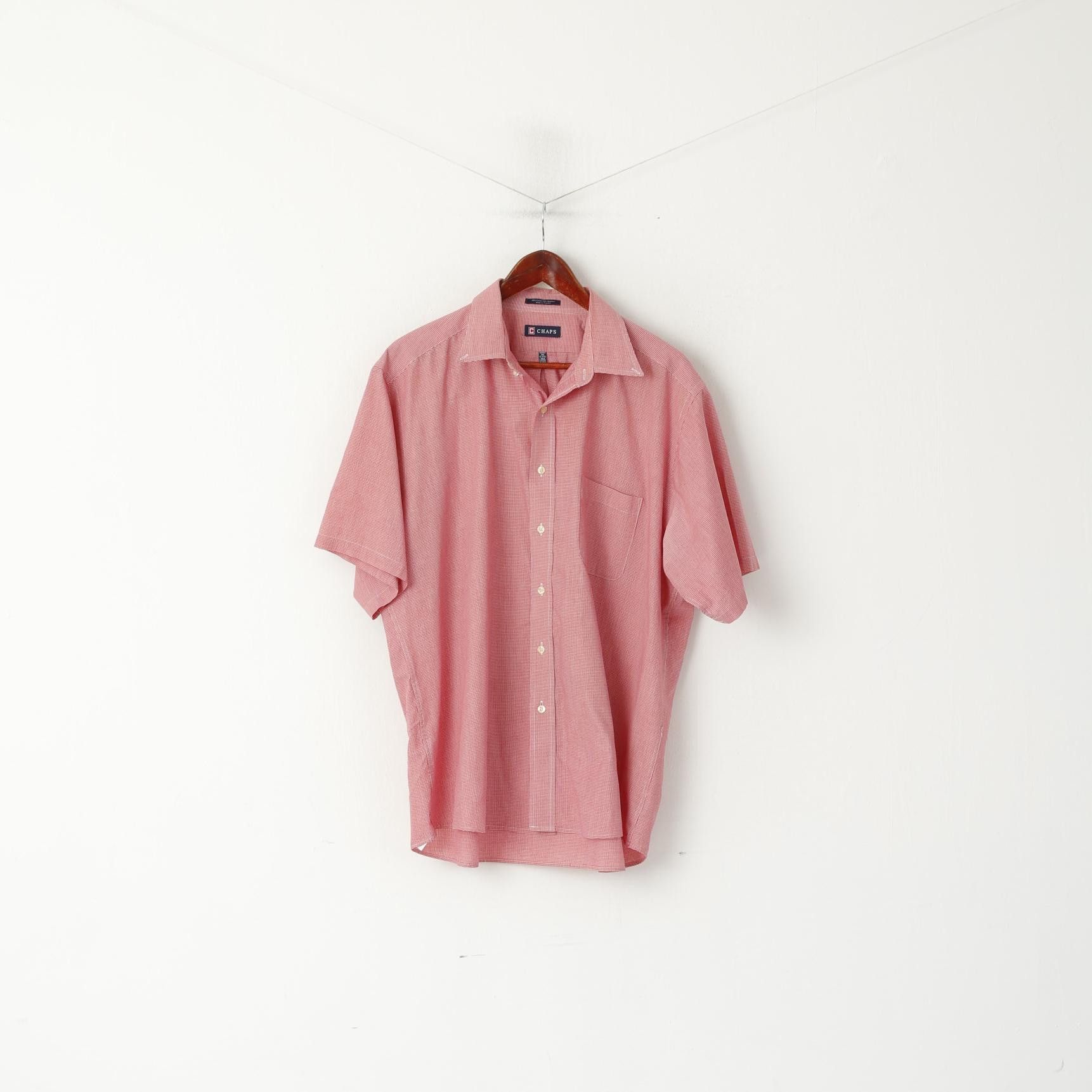 Chaps × Vintage Chaps Men XL Casual Shirt Red Mini Check Cotton 8635 Size US XL / EU 56 / 4 - 1 Thumbnail