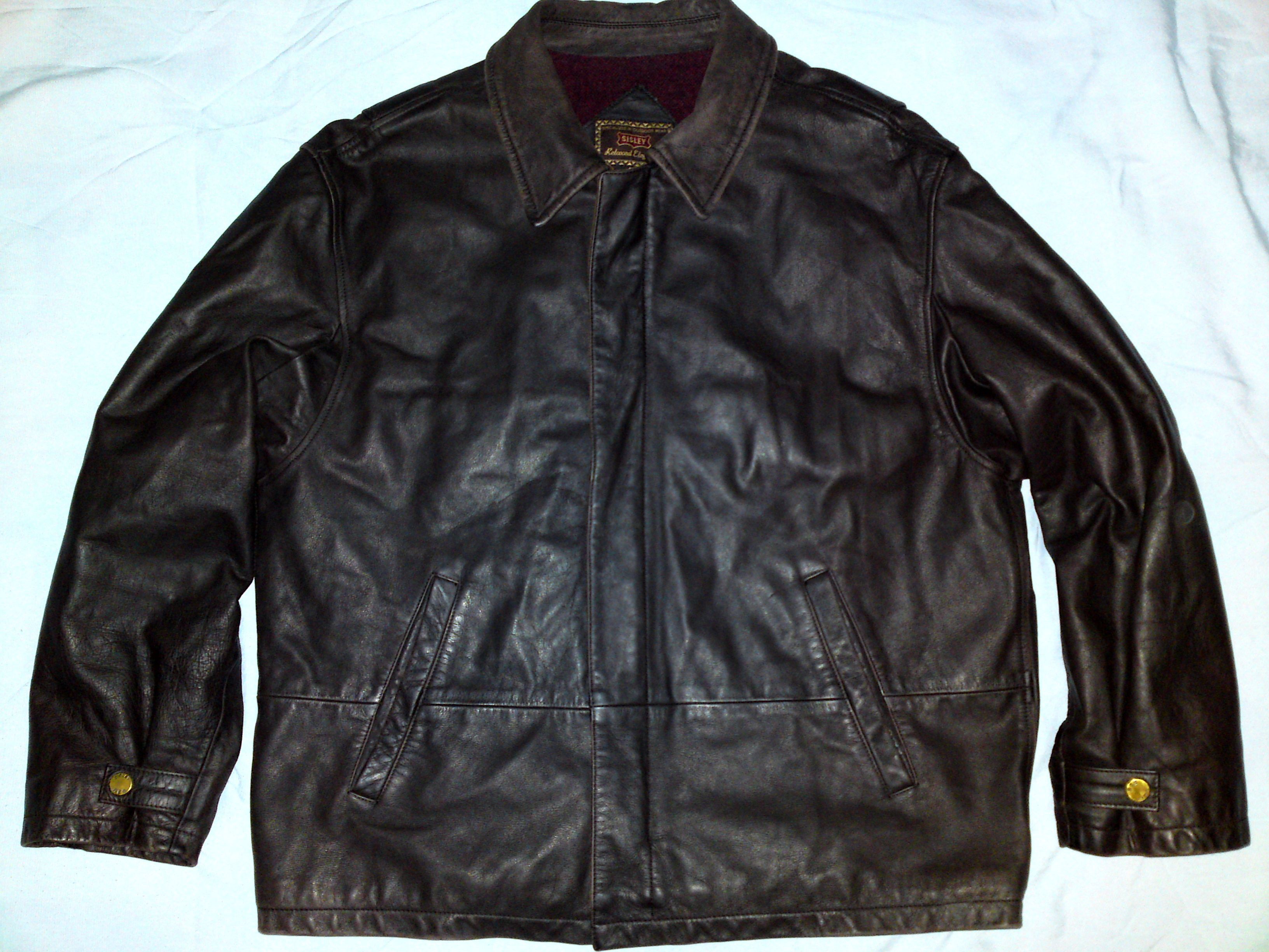 Italian Designers SISLEY Vintage Motorcycle Biker Brown Leather