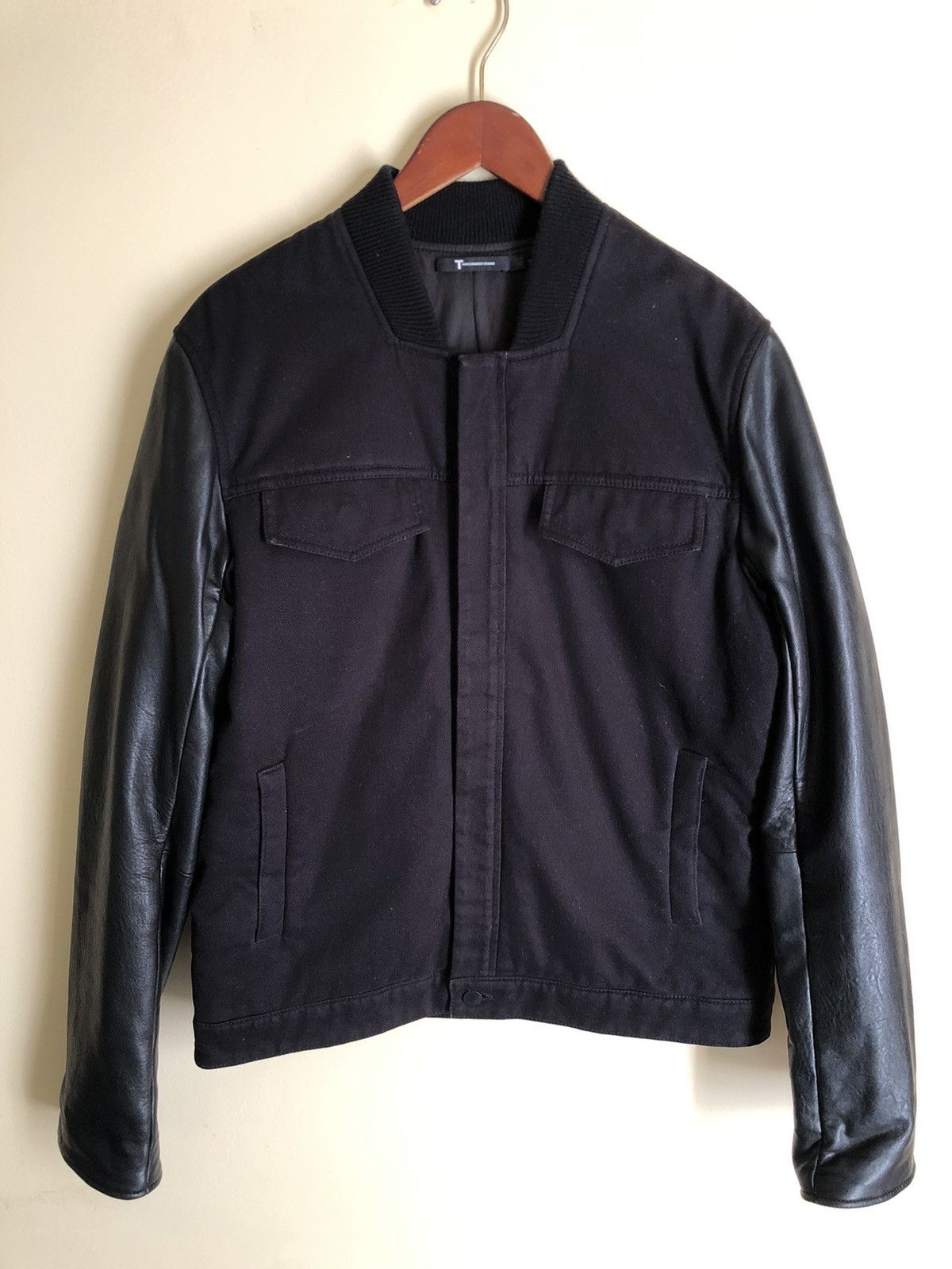 Alexander Wang Leather Sleeve Varsity Jacket