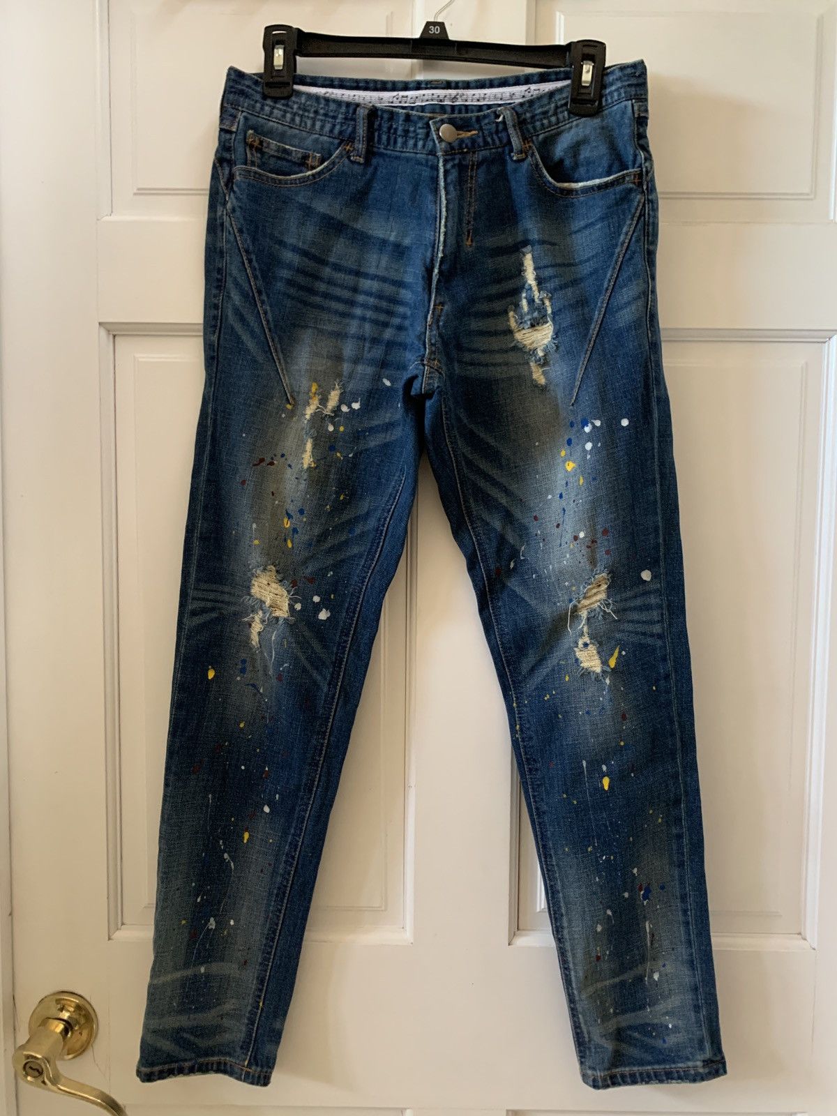 Number (N)ine Number nine paint splatter denim | Grailed