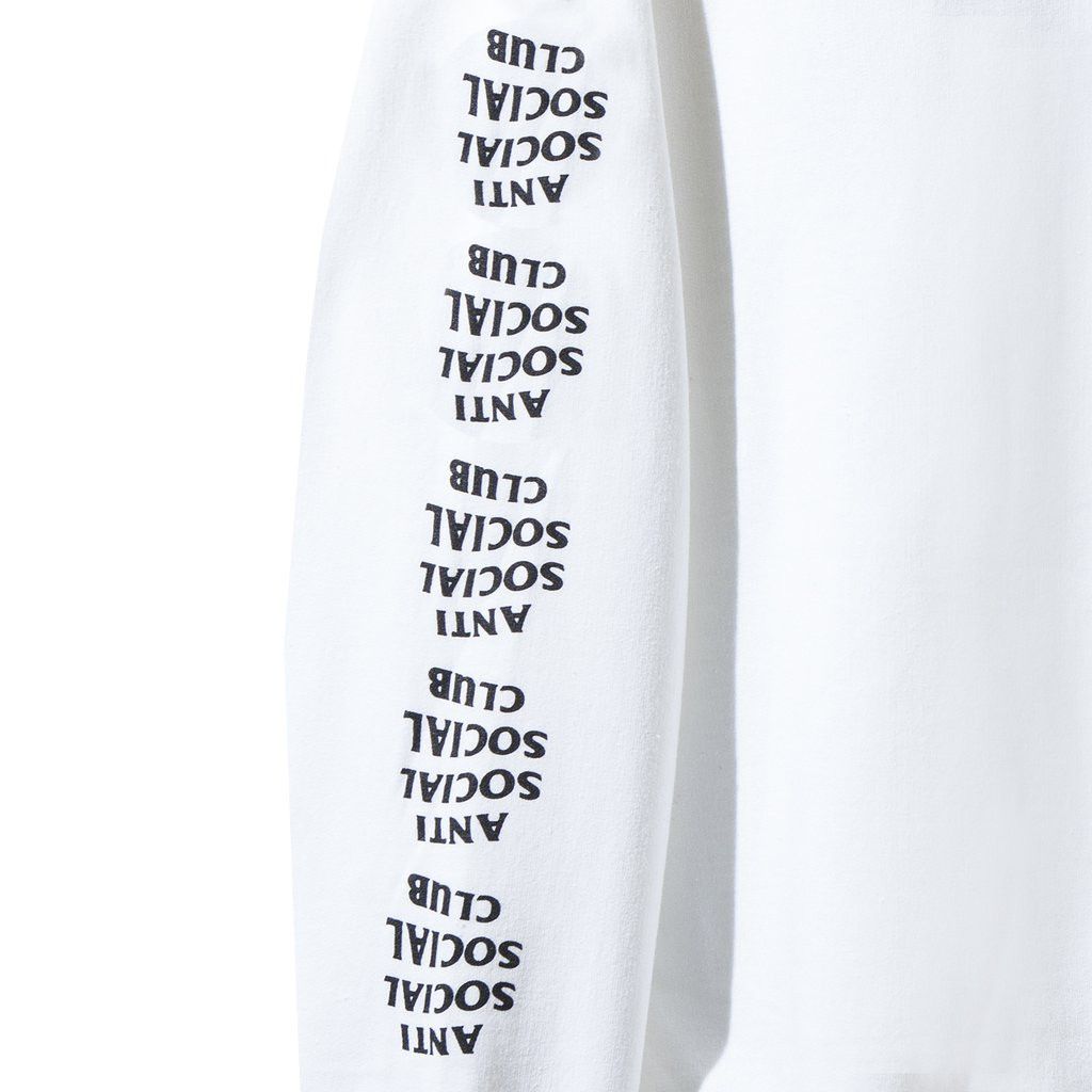 DS ASSC Black Logo Blacked Out White Long Sleeve Tee LS