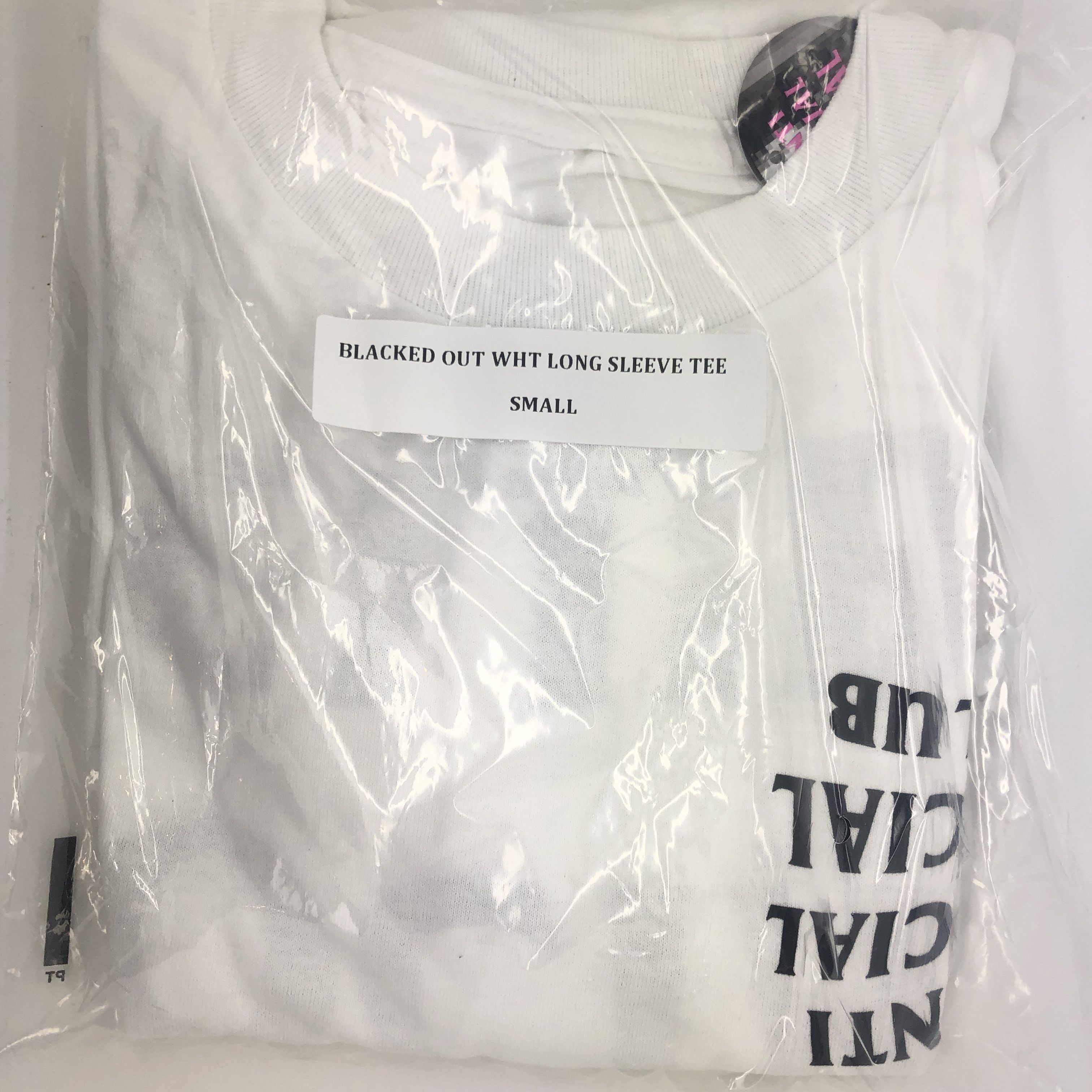 DS ASSC Black Logo Blacked Out White Long Sleeve Tee LS