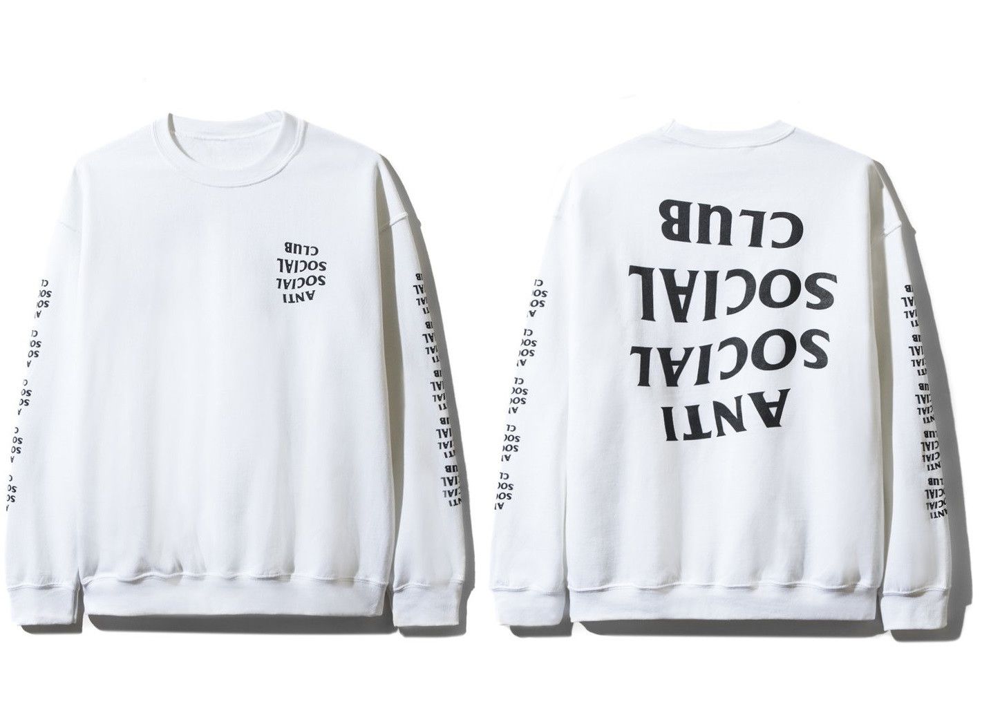 DS ASSC Black Logo Blacked Out White Long Sleeve Tee LS