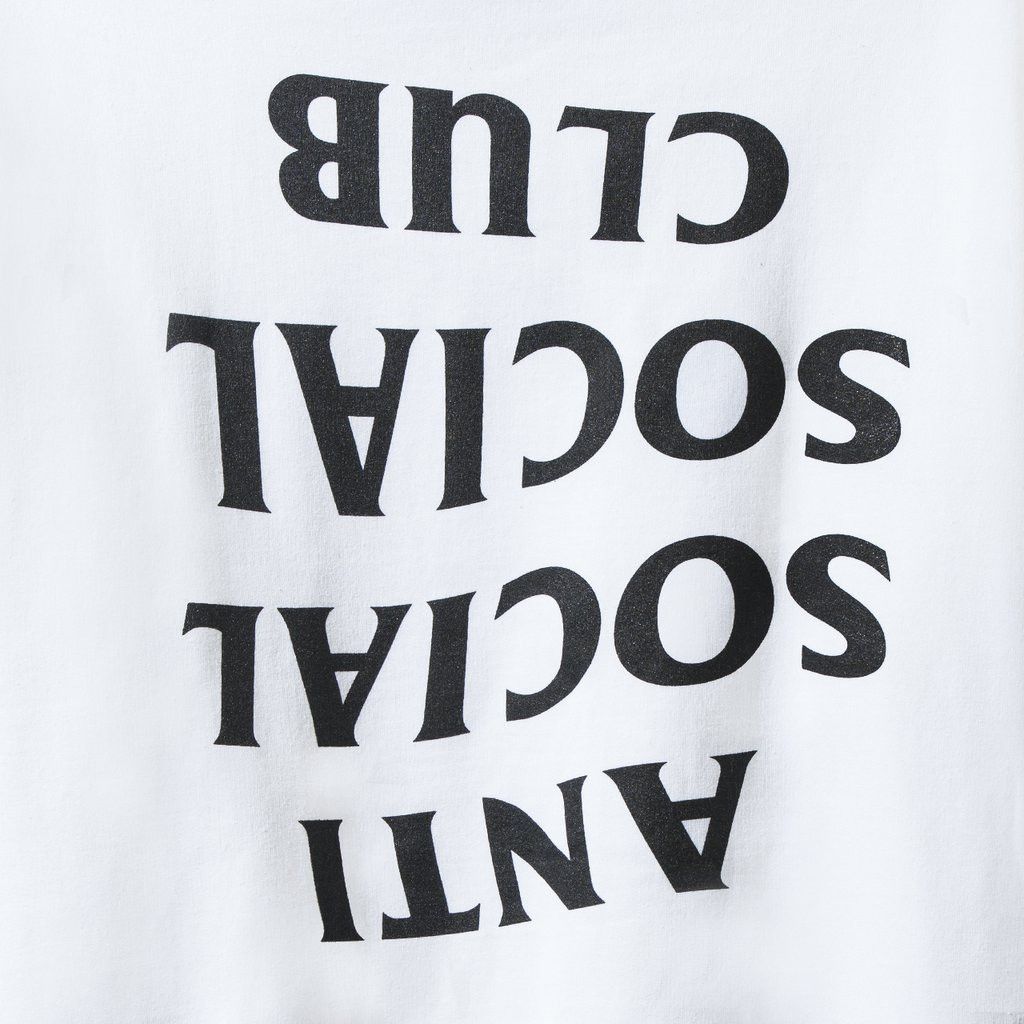 DS ASSC Black Logo Blacked Out White Long Sleeve Tee LS