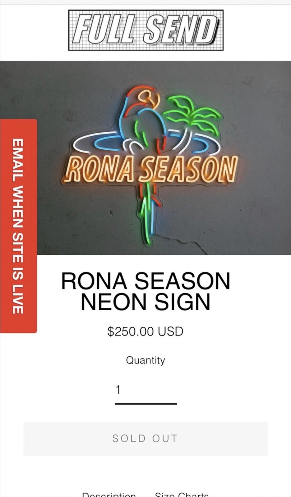 Full Send by Nelk Boys Full Send “Rona Season” Neon Sign | Grailed