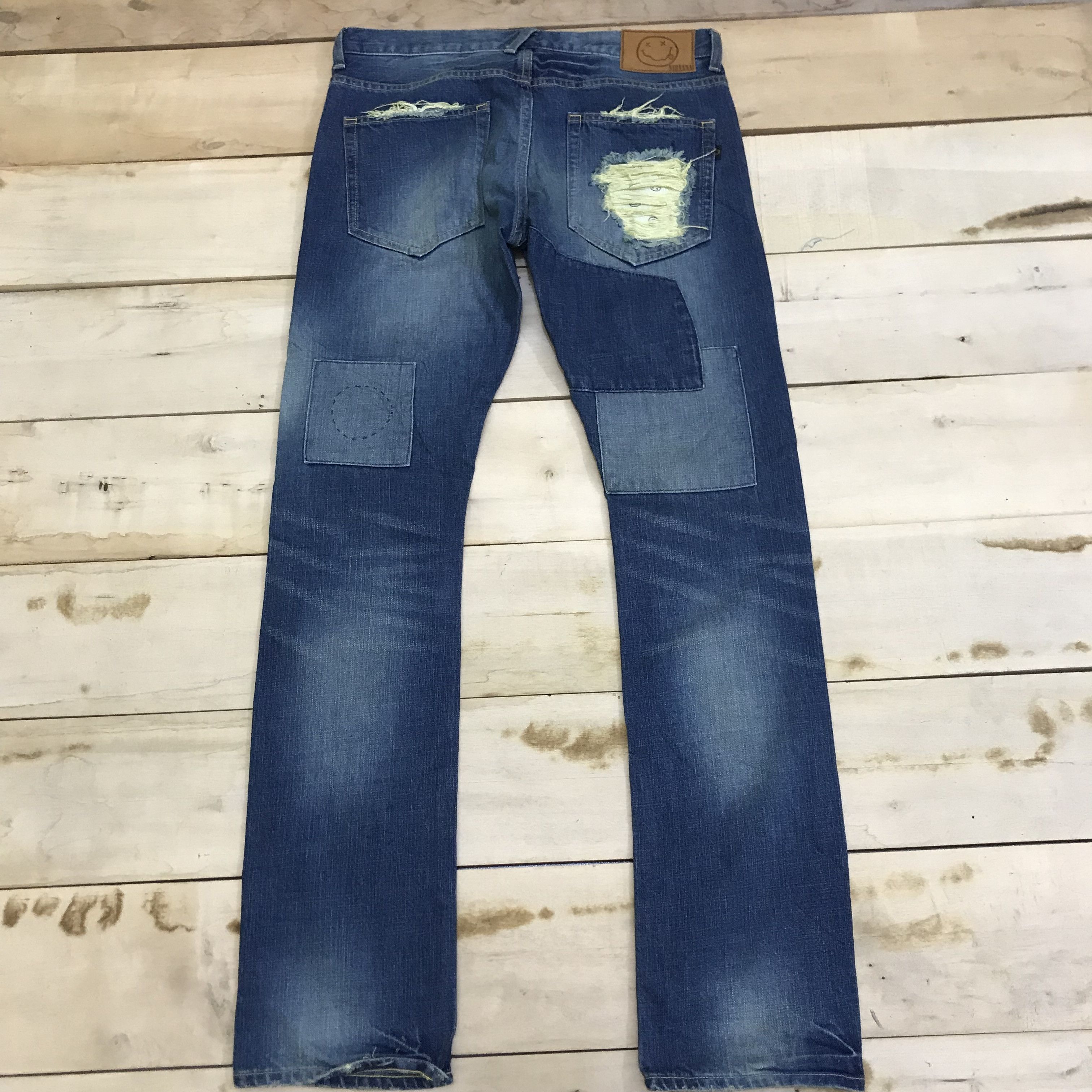 Japanese Brand X115 CUSTOM DESTROY DISTRESSED DENIM GRUNGE STYLE JEANS Size US 32 / EU 48 - 7 Thumbnail