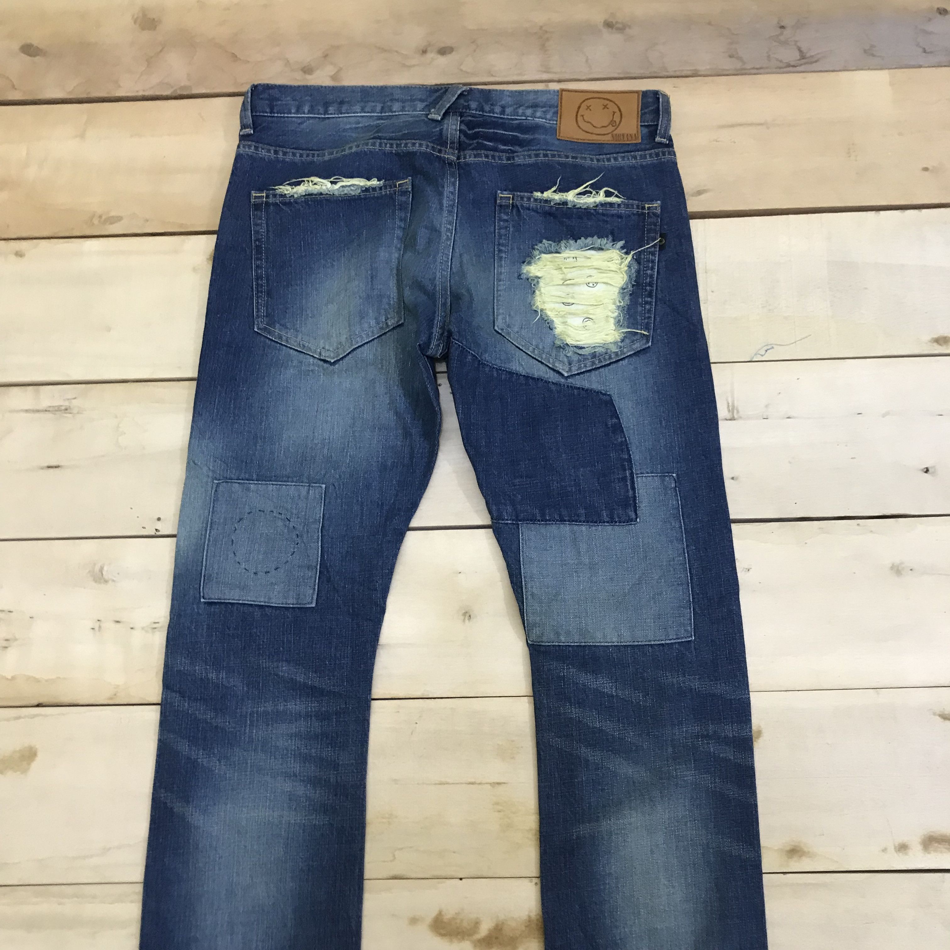 Japanese Brand X115 CUSTOM DESTROY DISTRESSED DENIM GRUNGE STYLE JEANS Size US 32 / EU 48 - 8 Thumbnail