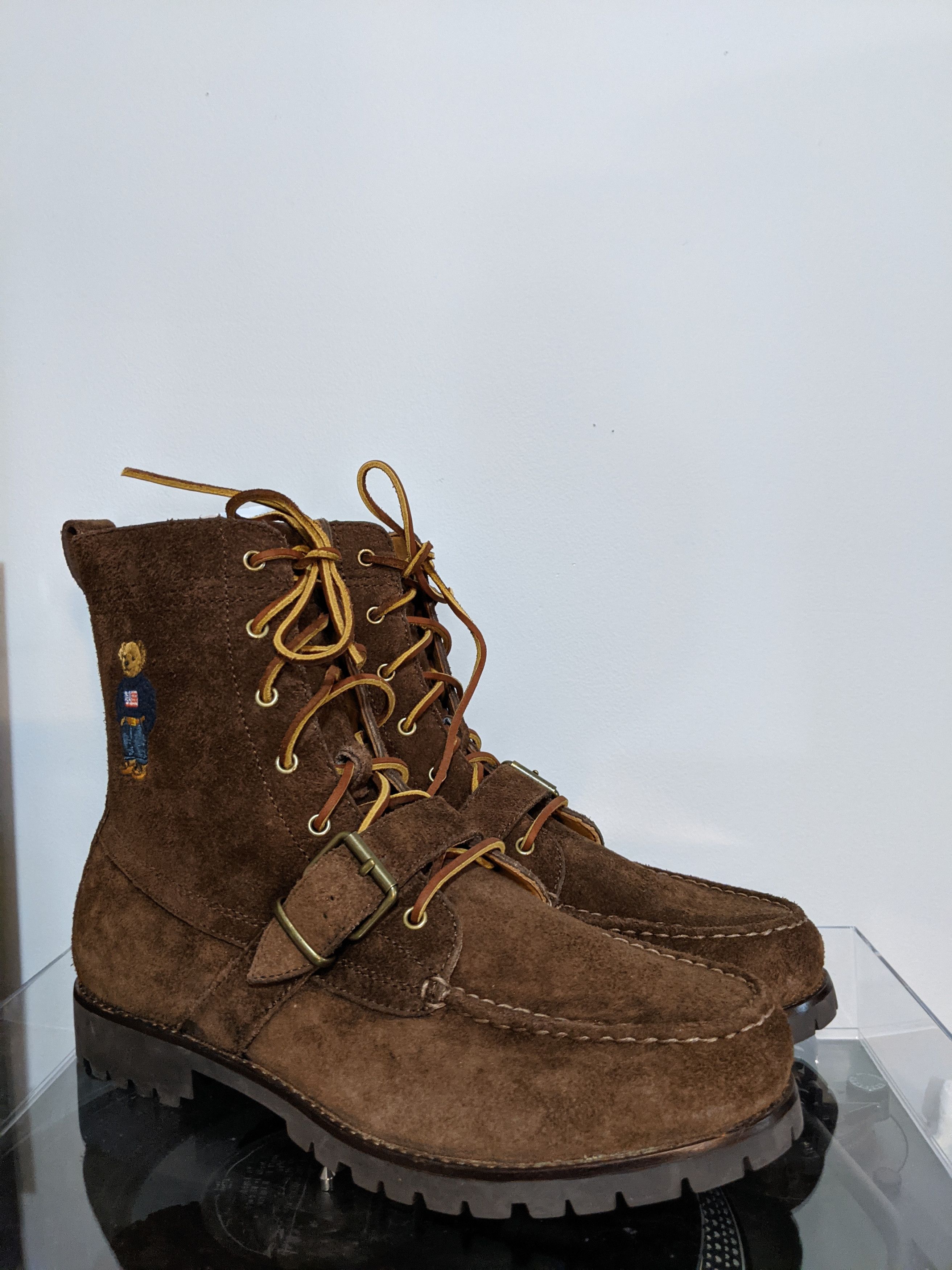 polo ralph lauren ranger burnished nubuck mens boots navy