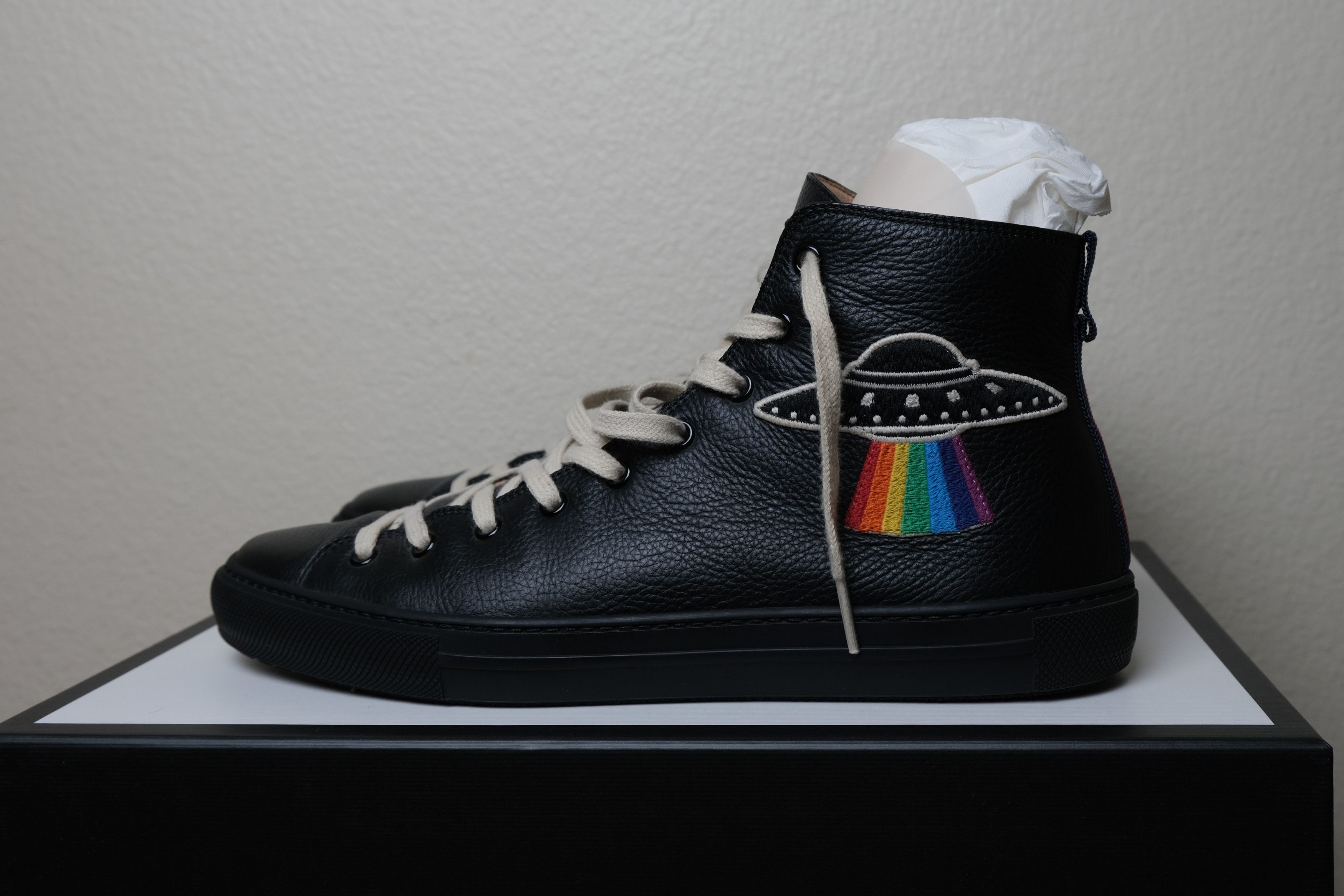 Gucci Gucci Angry Cat UFO Leather High Top Sneakers Grailed