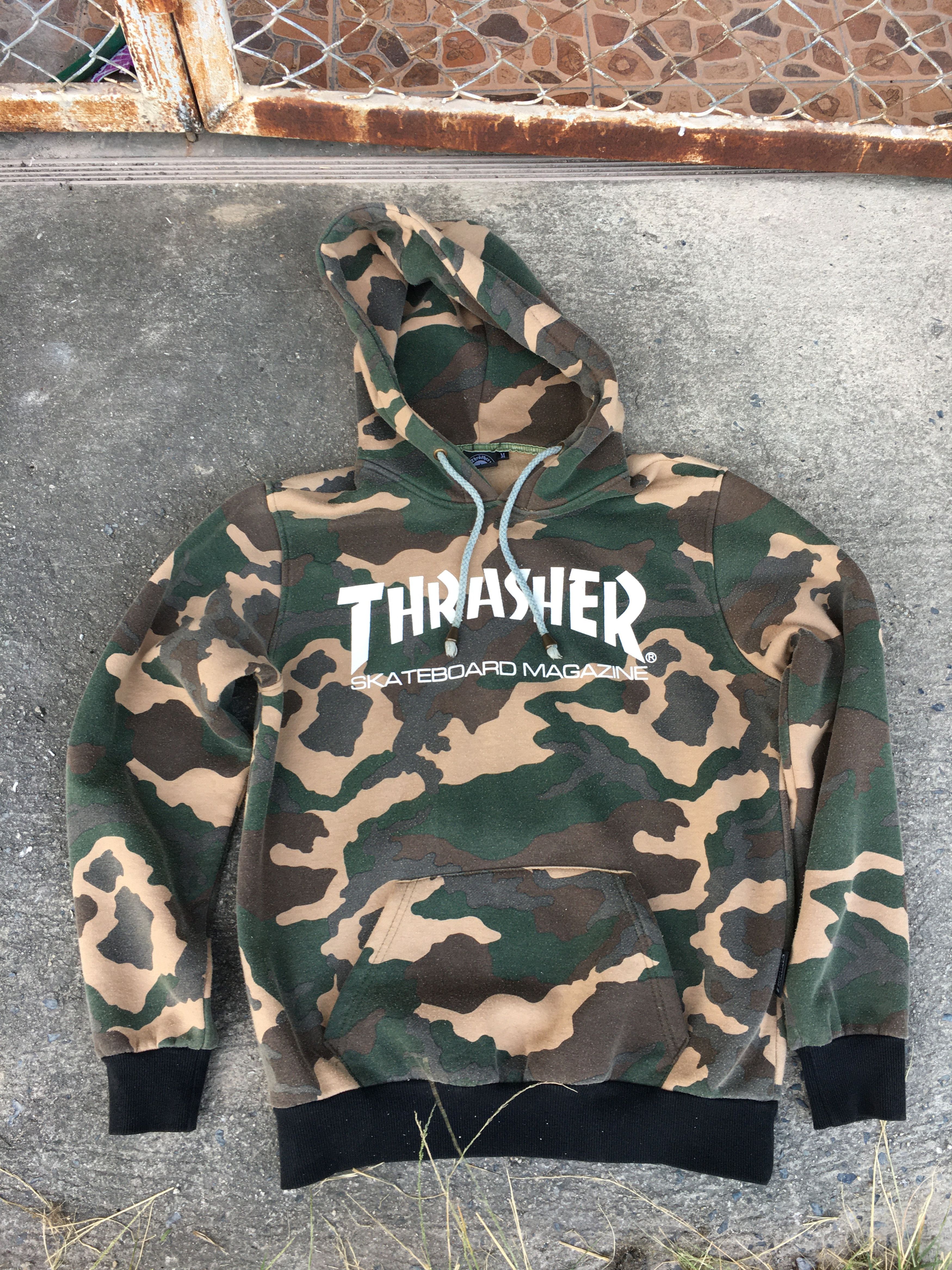 Thrasher, Sweaters, Thrasher Godzilla Tiger Camo Hoodie
