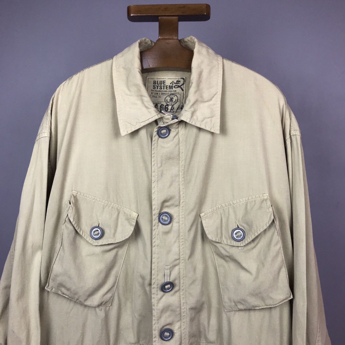 Designer × Vintage Blue System Slant Multi Pocket Military Parka Size US M / EU 48-50 / 2 - 2 Thumbnail