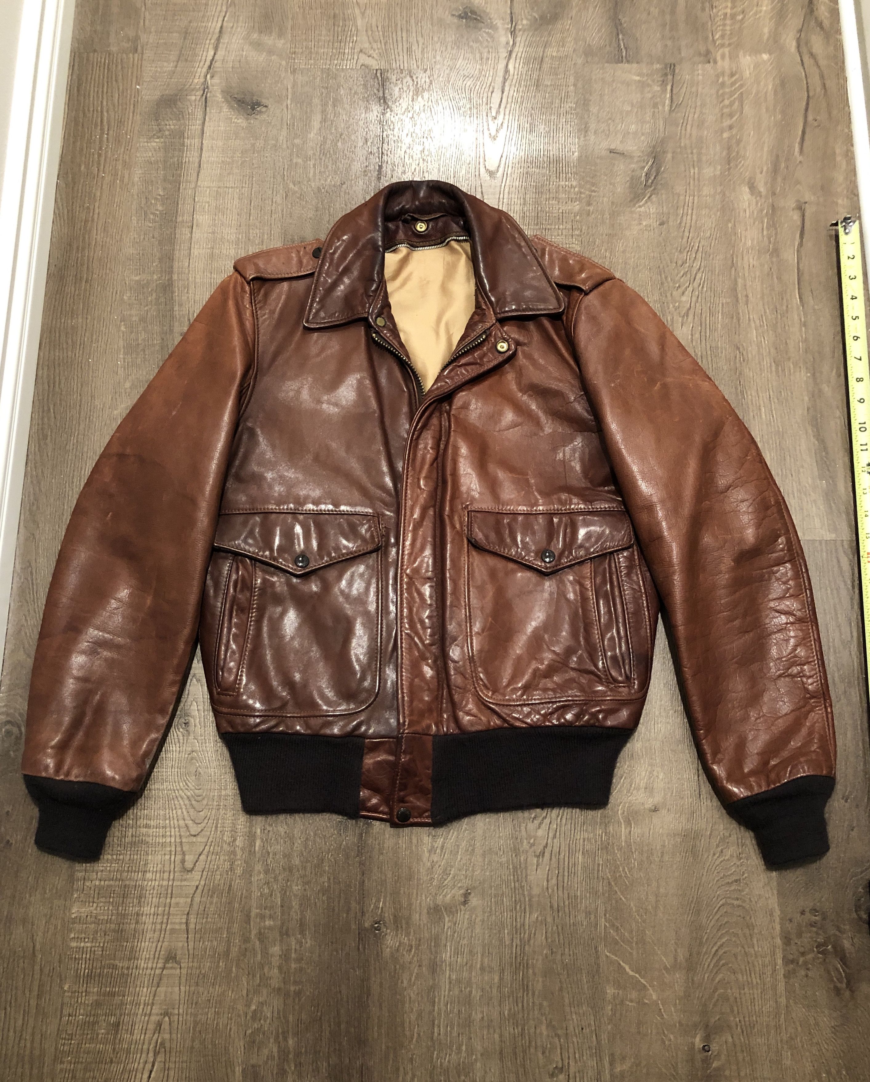 Vintage AVIREX A-2 G-1 LEATHER JACKET LOT 0413 MODEL 184 SMX SZ 38