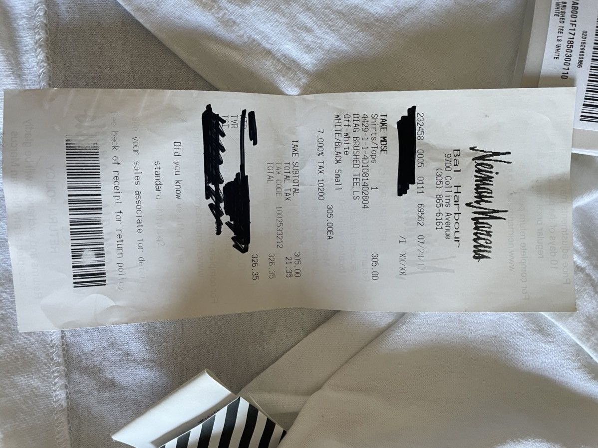 Off-White Off white diagonal brushed tee Size US S / EU 44-46 / 1 - 2 Thumbnail