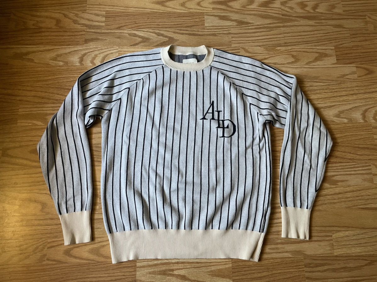 image of Aime Leon Dore Stadium Knit Crewneck Sweater Pinstripe Ald in Grey, Men's (Size Small)